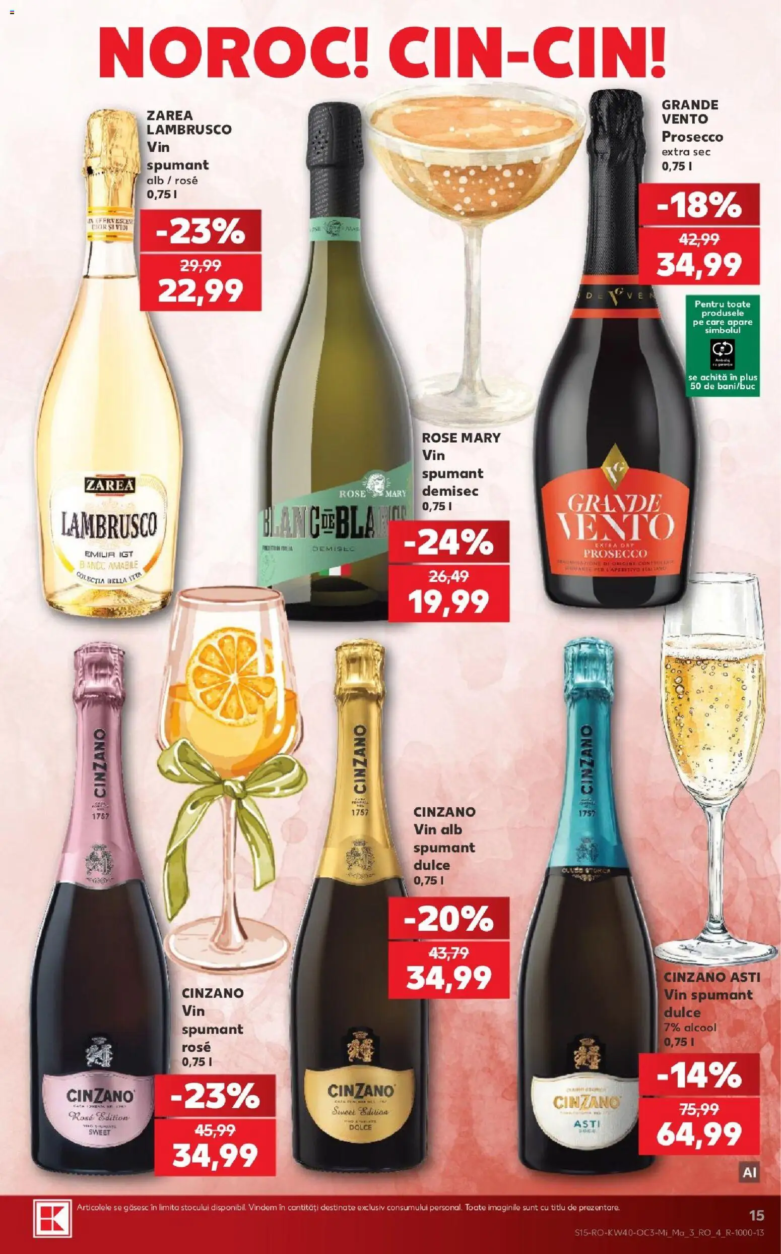 Kaufland RO akciós ujság - amely érvényes a következő dátumtól: 2026.09.30. | Oldal: 15 | Termékek: Prosecco, Lambrusco, Bella, Rosé