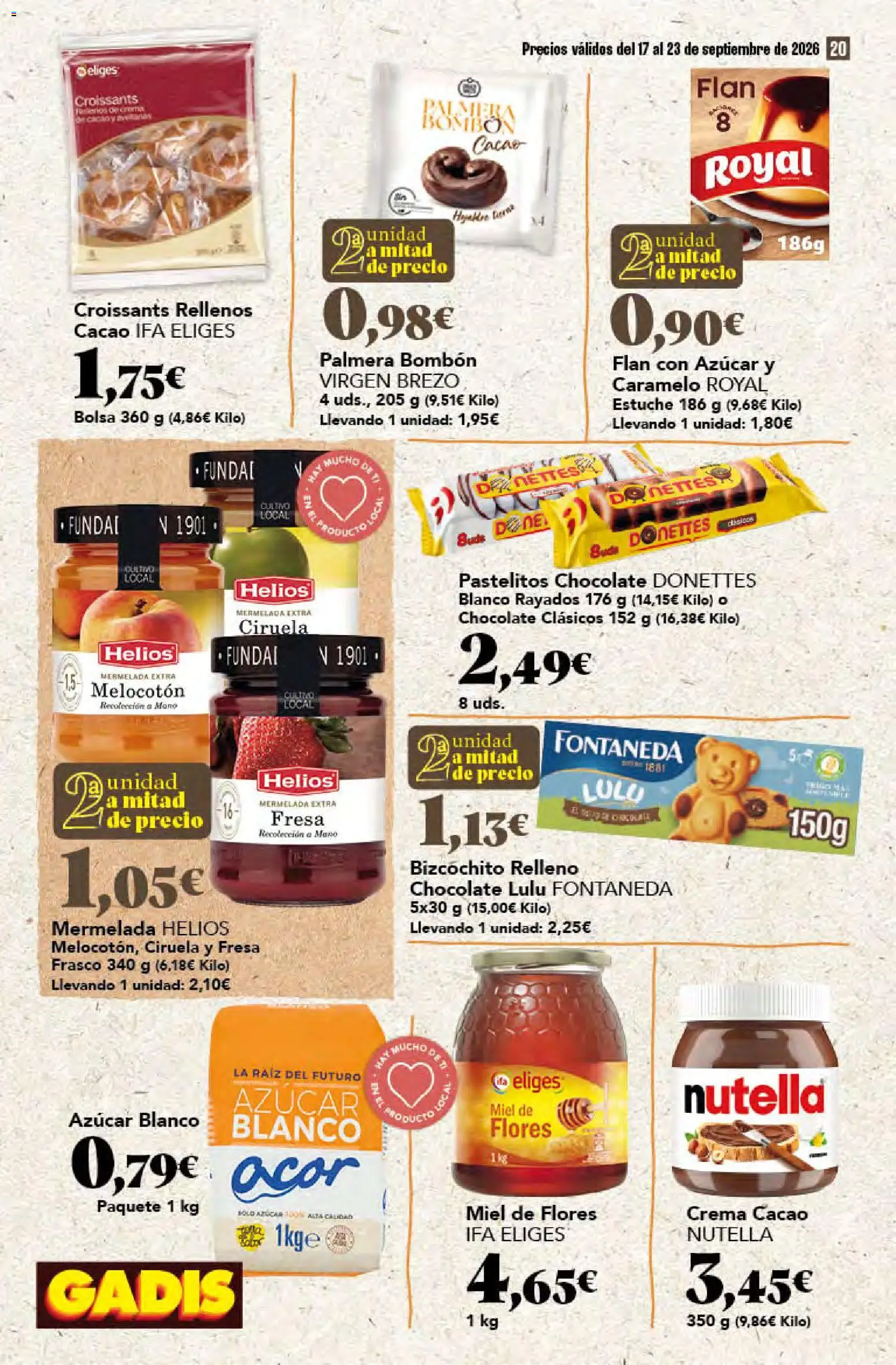 Gadis folleto │ válido desde el 17/09/2026 | Página: 20 | Productos: Miel, Crema, Funda, Nutella