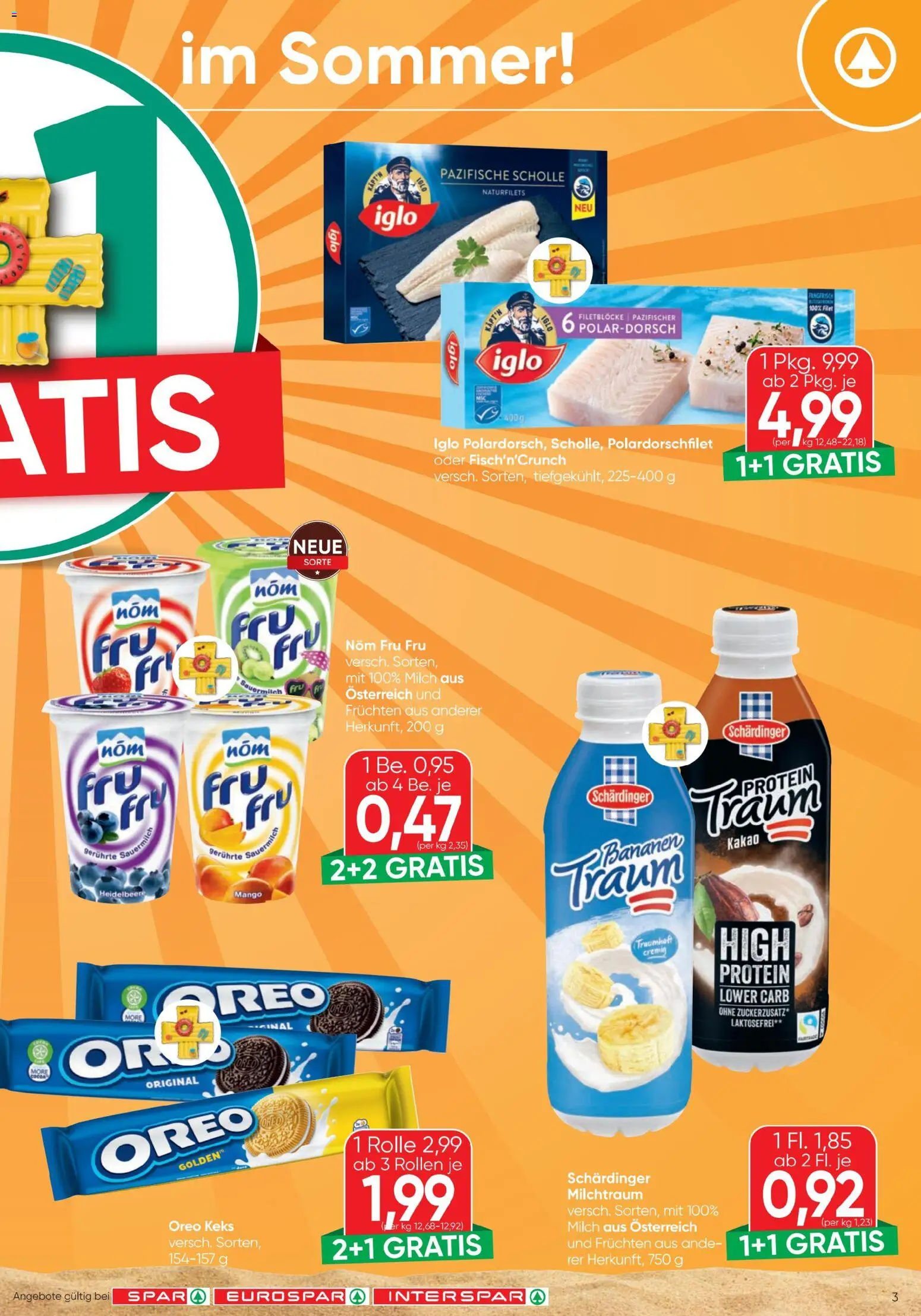 Spar - Flugblatt gültig ab 06.08.2026 | Seite: 3 | Produkte: Mango, Milch, Bananen