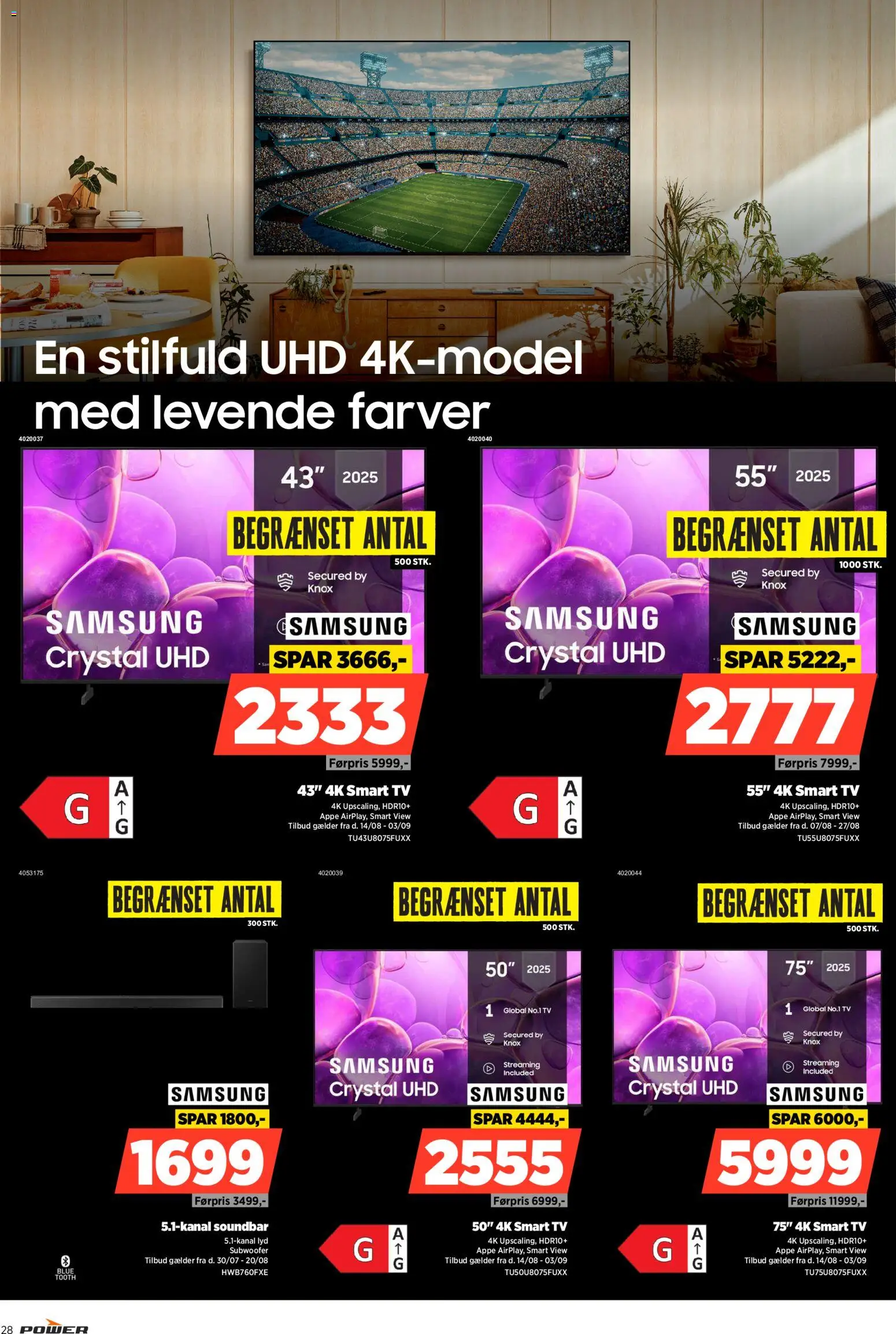Power tilbudsavis – gyldig fra 14/08/2026 | Side: 28 | Produkter: Soundbar, Smart TV, TV, Lyd