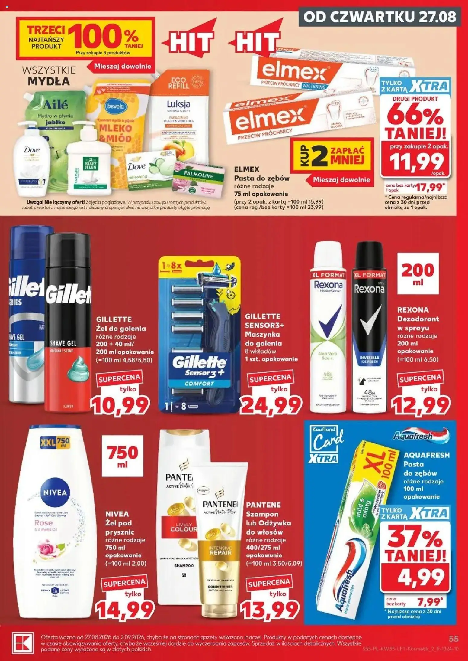 Kaufland gazetka od 27.08.2026 - od jutra PDF | Strona: 55 | Produkty: Pasta, Jabłka, Odżywka do włosów, Dove