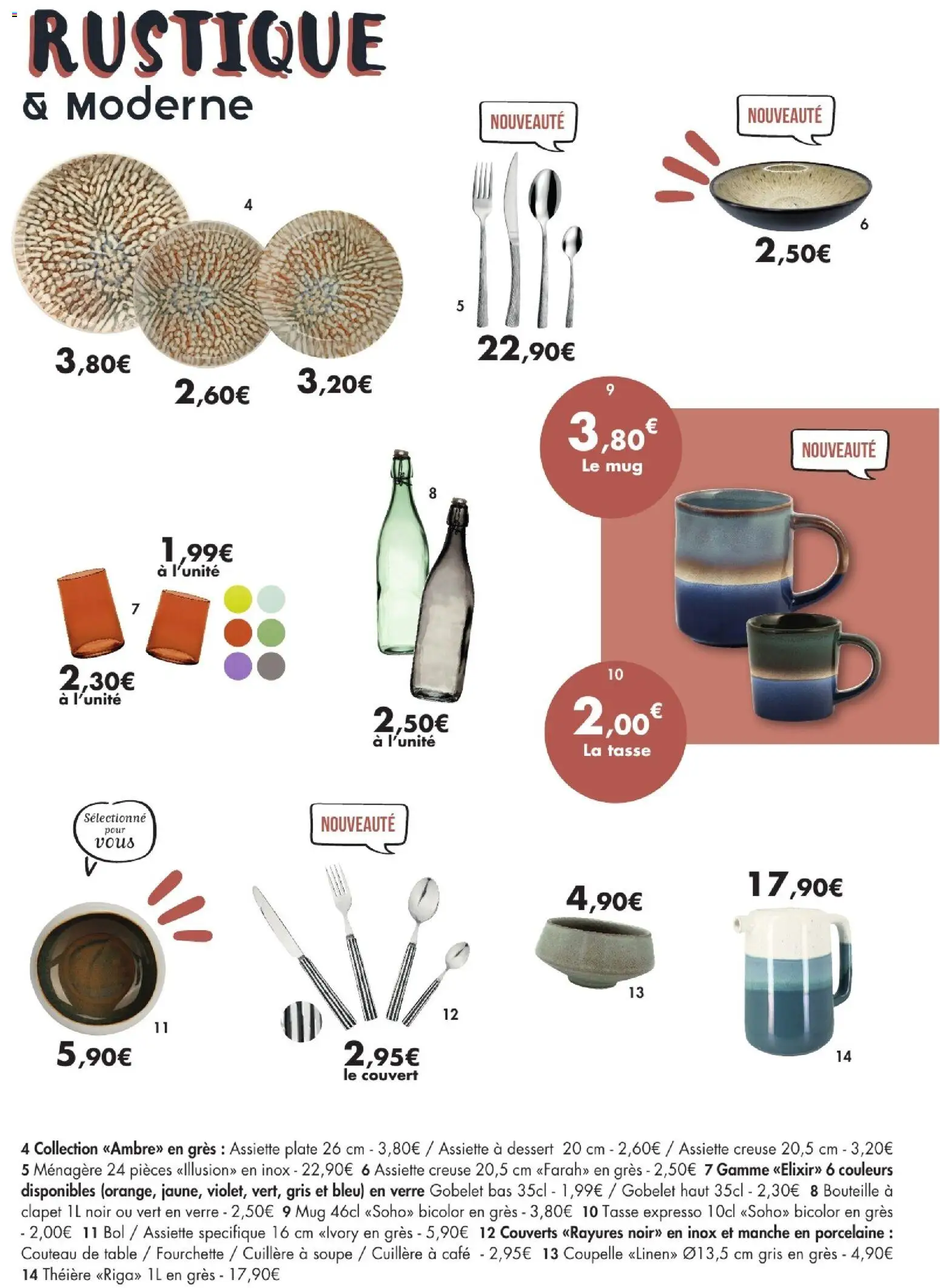 {H1} | Page: 5 | Produits: Théière, Dessert, Couvert, Table