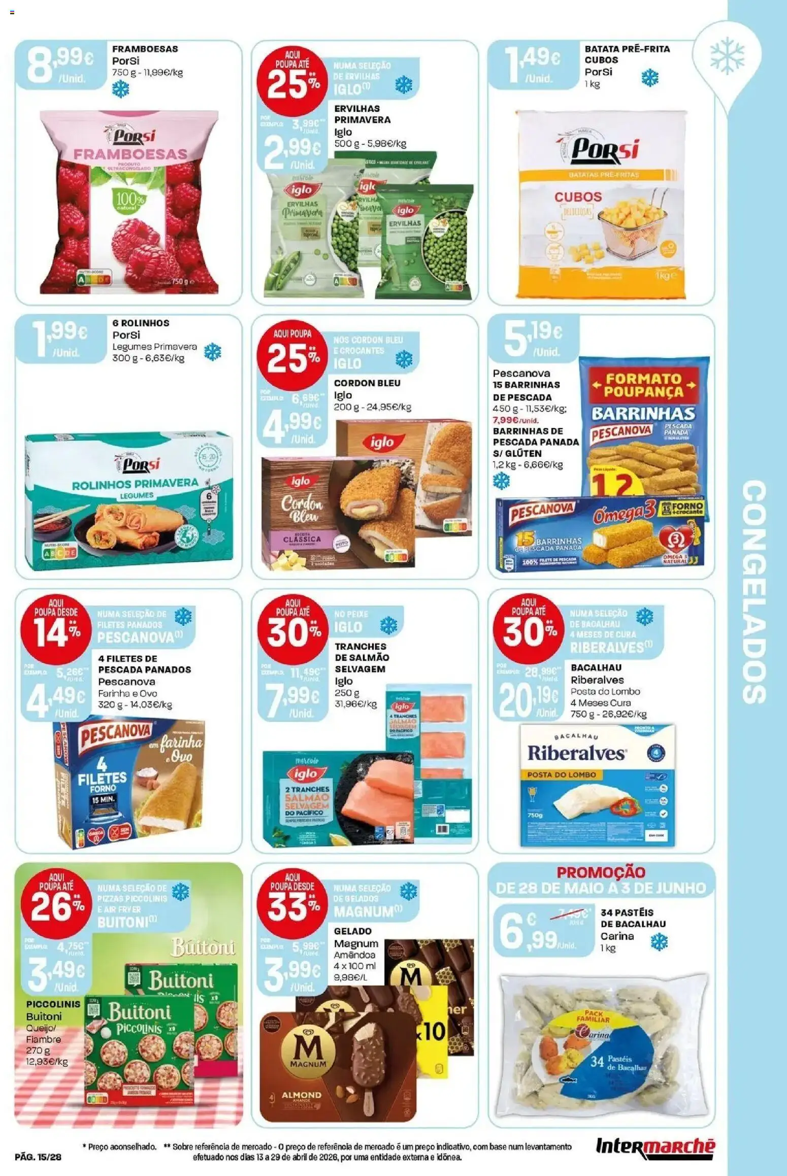 Intermarché - Isto é que são preços BAIXOS │ válido de 28.05.2026 | Página: 15 | Produtos: Ervilha, Forno, Bacalhau, Peixe