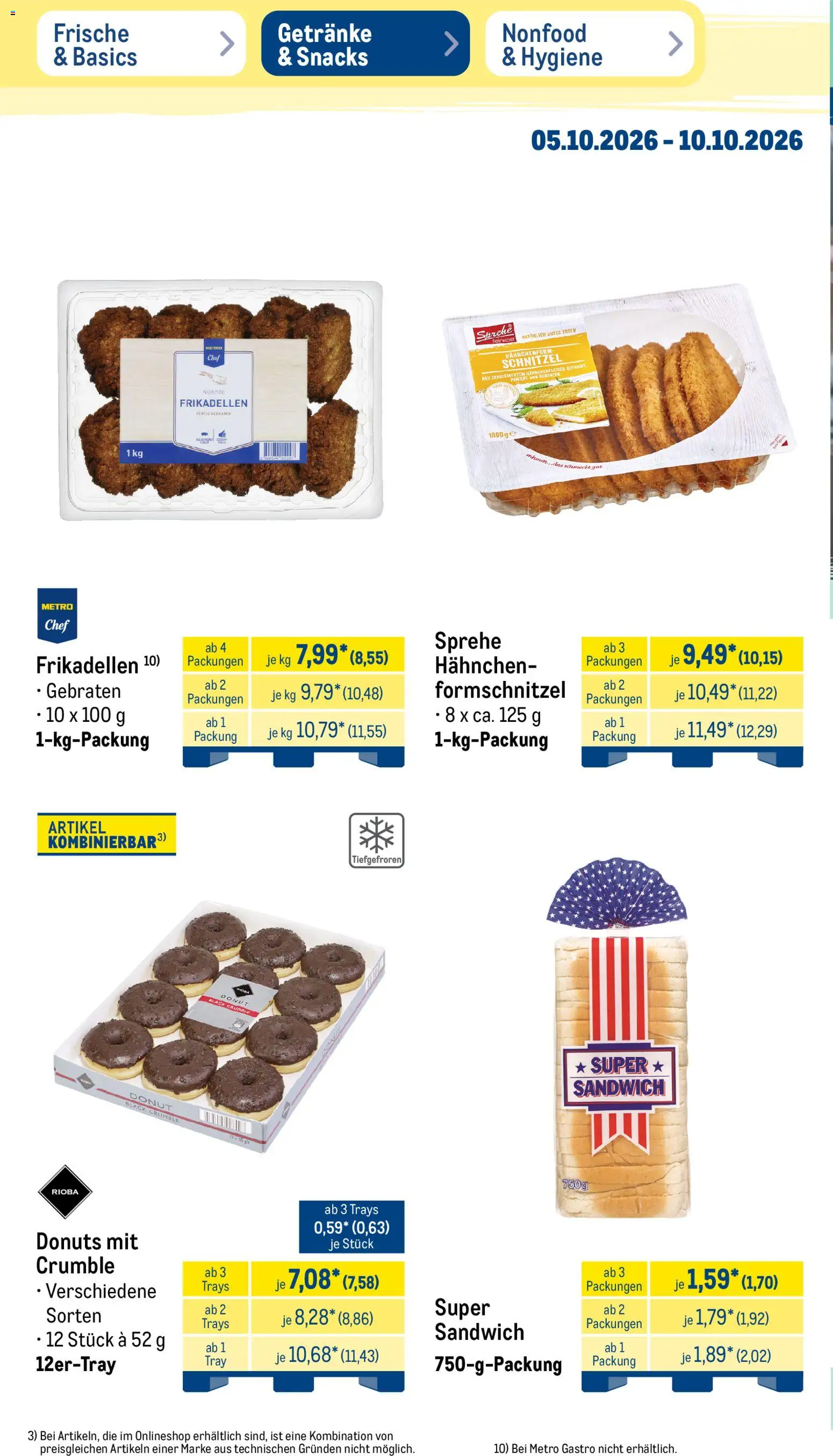 Metro NonFood-Angebote – gültig ab 05.10.2026 | Seite: 27 | Produkte: Hahnchen, Schnitzel, Donuts