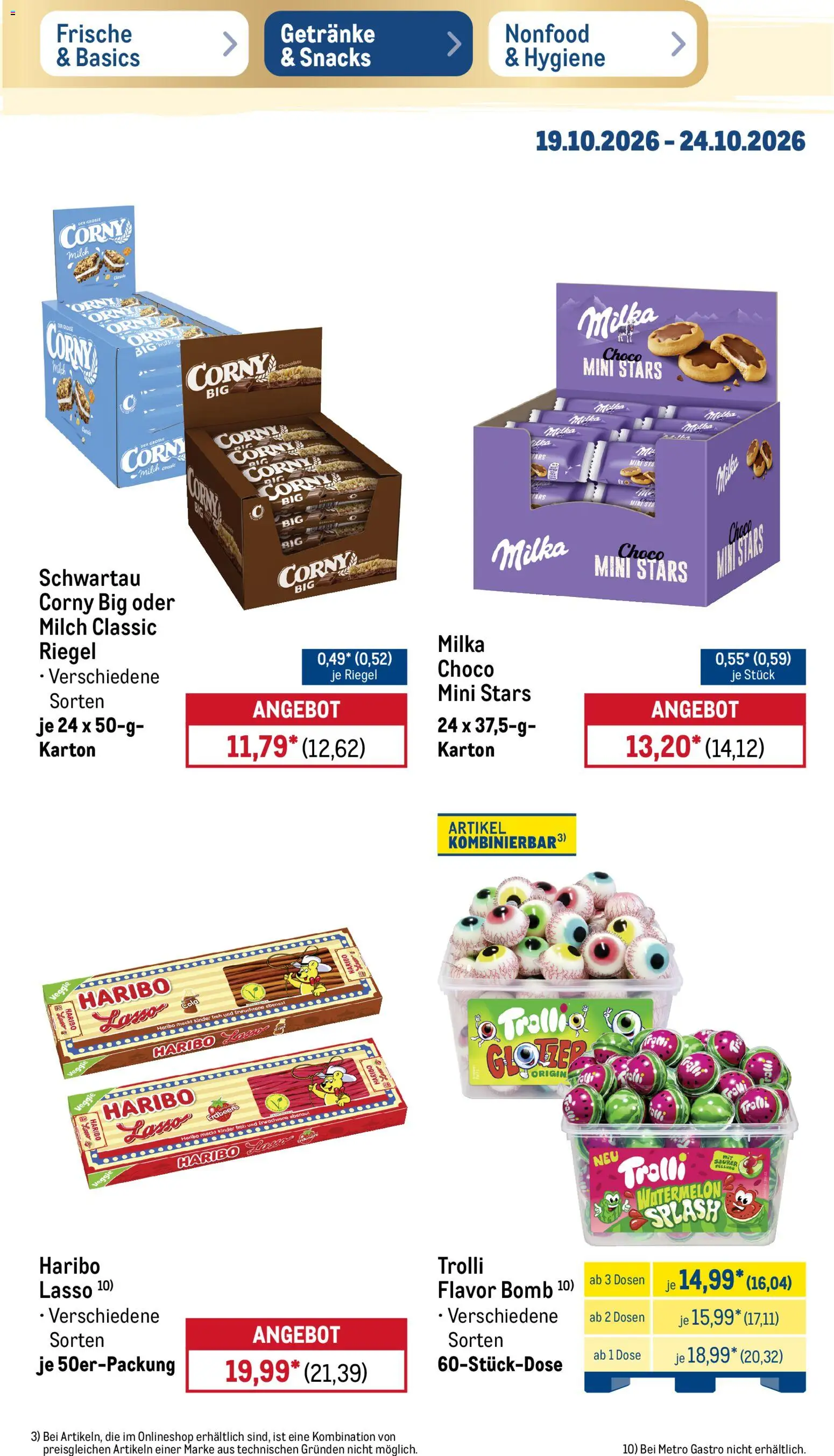 Metro NonFood-Angebote – gültig ab 19.10.2026 | Seite: 18 | Produkte: Haribo, Cola, Milch, Milka