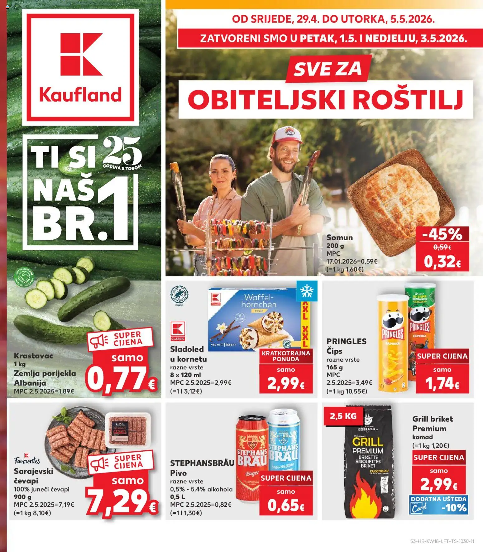Kaufland katalog | vrijedi od 29.04.2026 | Stranica: 3 | Proizvodi: Roštilj, Krastavac, Sladoled, Grill briket