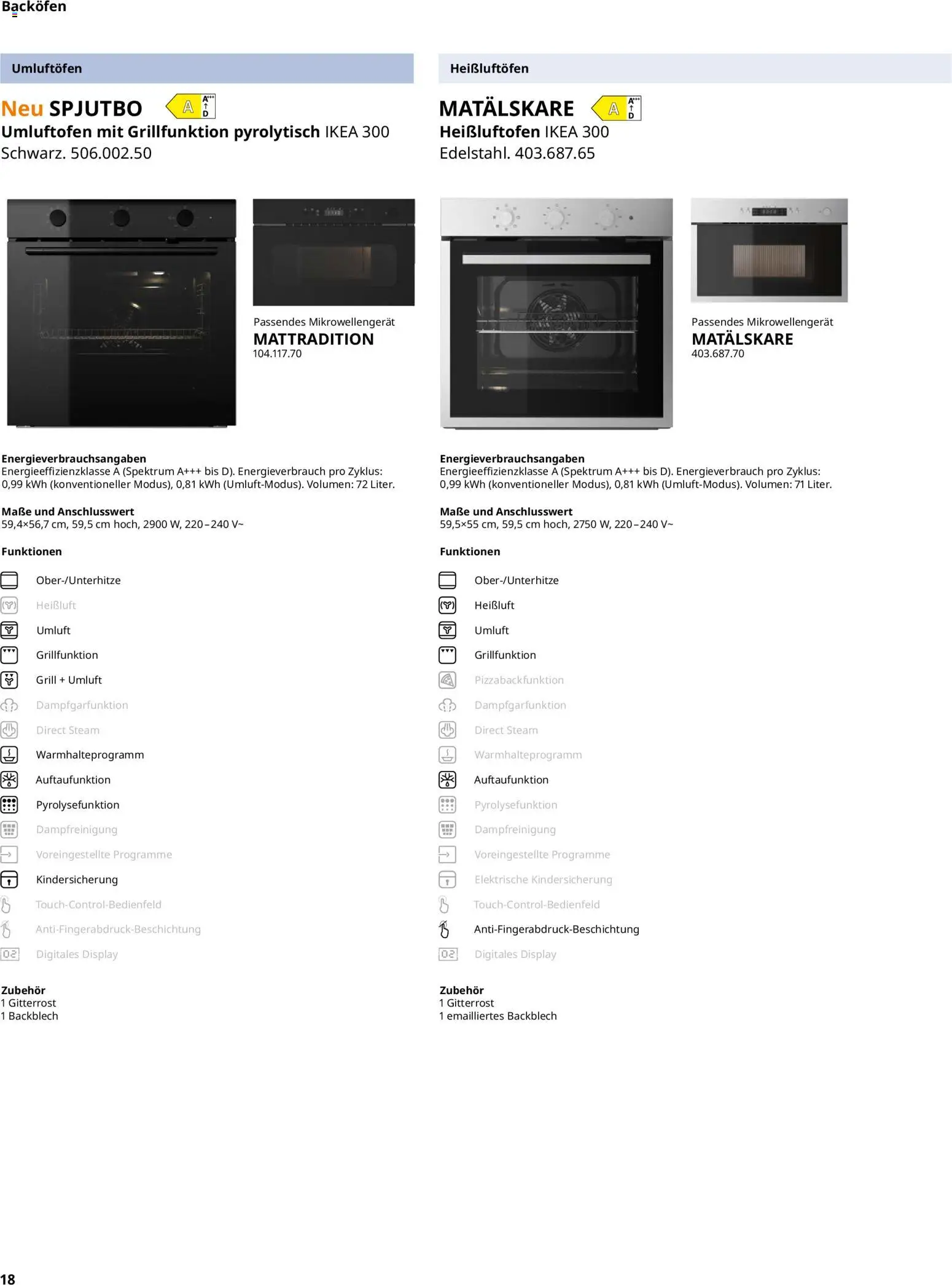 Ikea Elektrogeräte – gültig ab 02.01.2026 | Seite: 18 | Produkte: Grill, Backofen