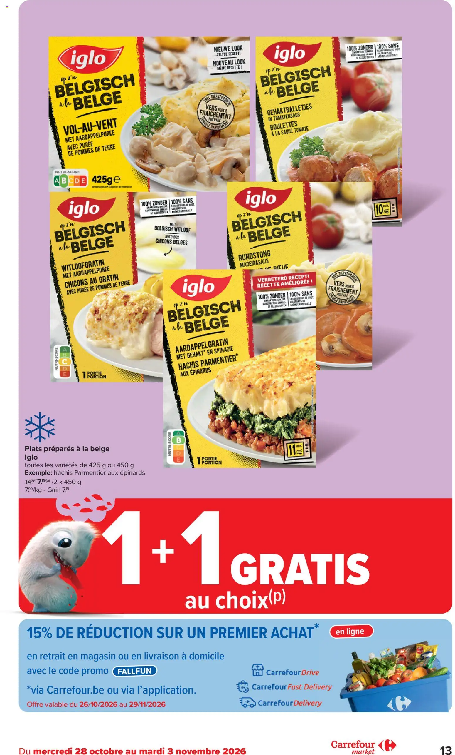 {H1} | Pagina: 13 | Producten: Gehakt, La, Spinazie