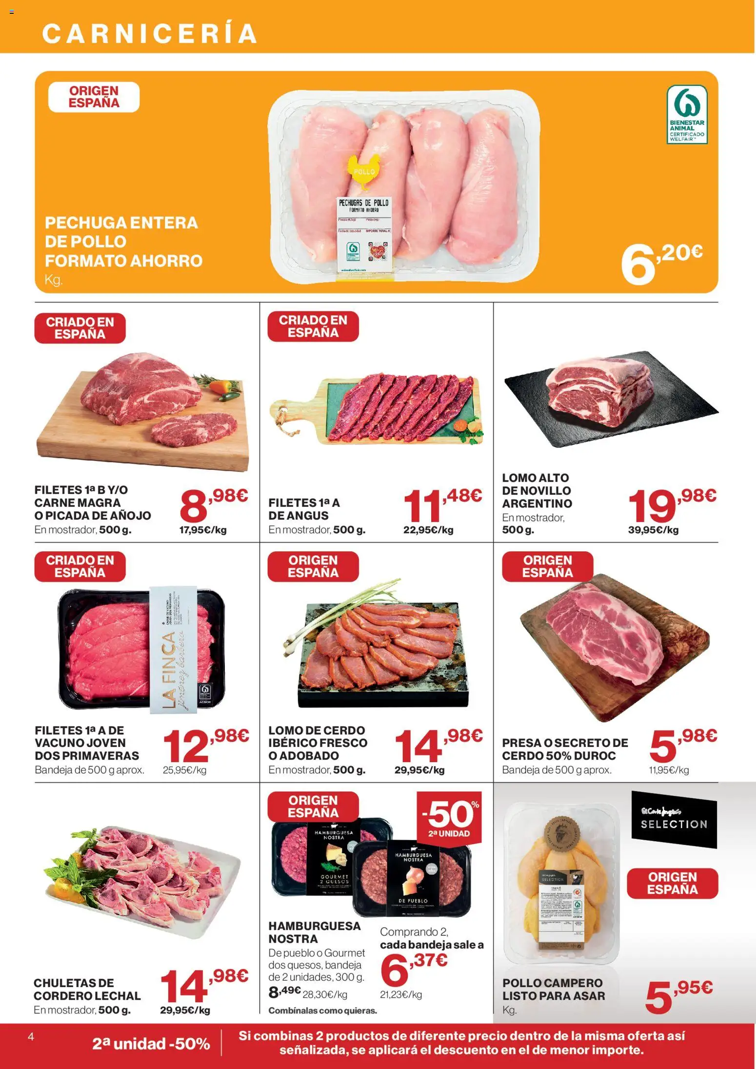 Supercor folleto │ válido desde el 28/10/2026 | Página: 4 | Productos: Pechugas de pollo, Lomo, Carne, Pollo