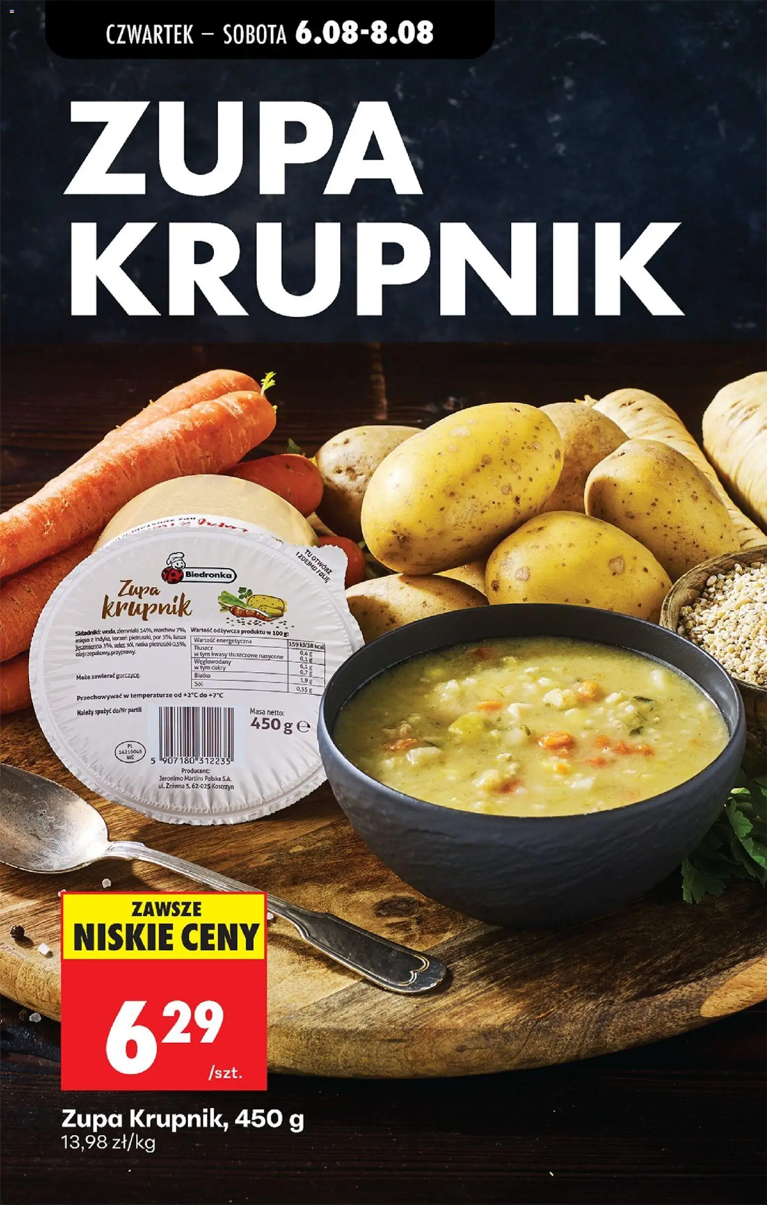 Biedronka gazetka od czwartku od 06.08.2026 | Strona: 47 | Produkty: Mięso, Por, Zupa