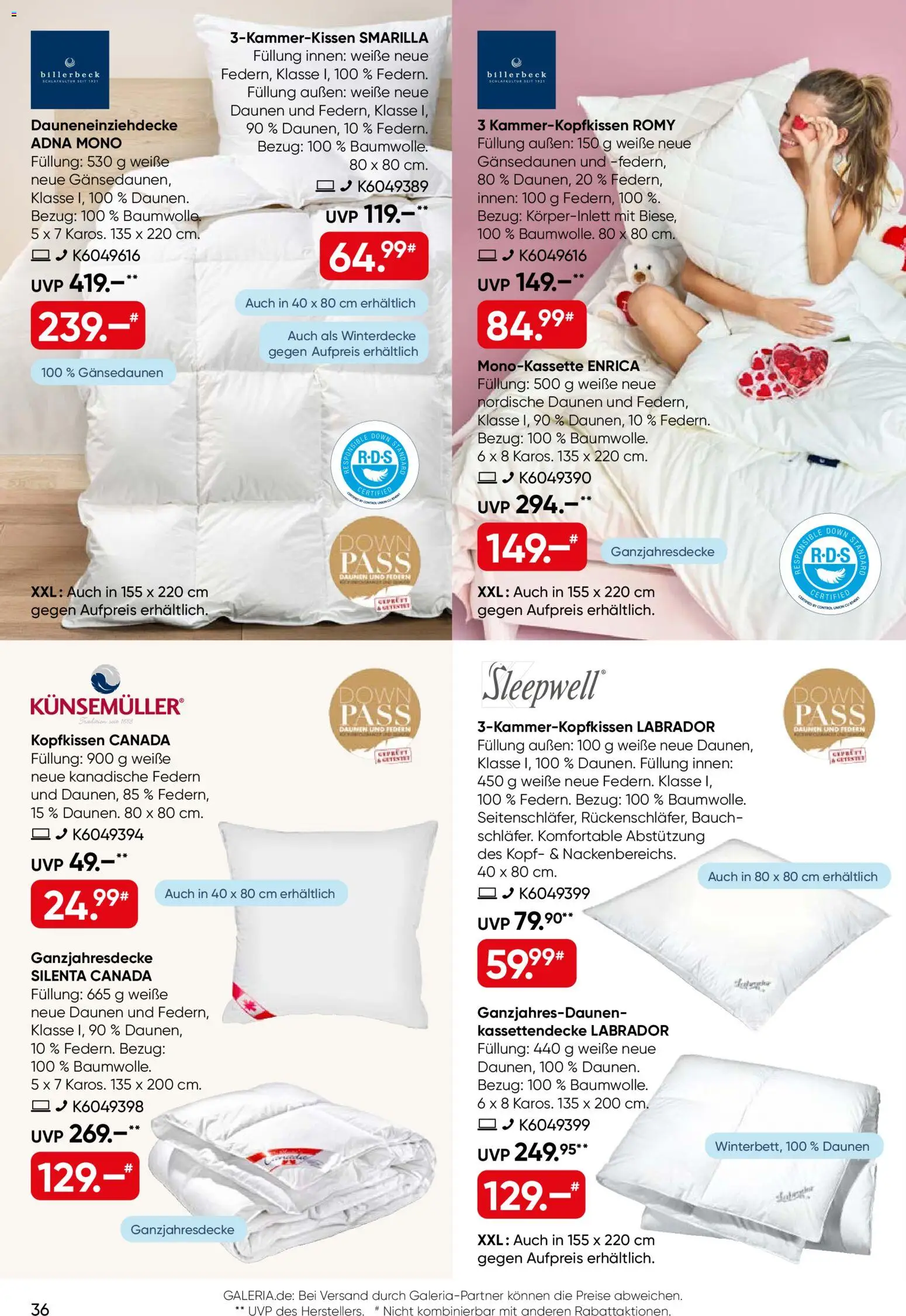 Galeria Karstadt Kaufhof Prospekt – gültig ab 02.09.2026 | Seite: 36 | Produkte: Kopfkissen