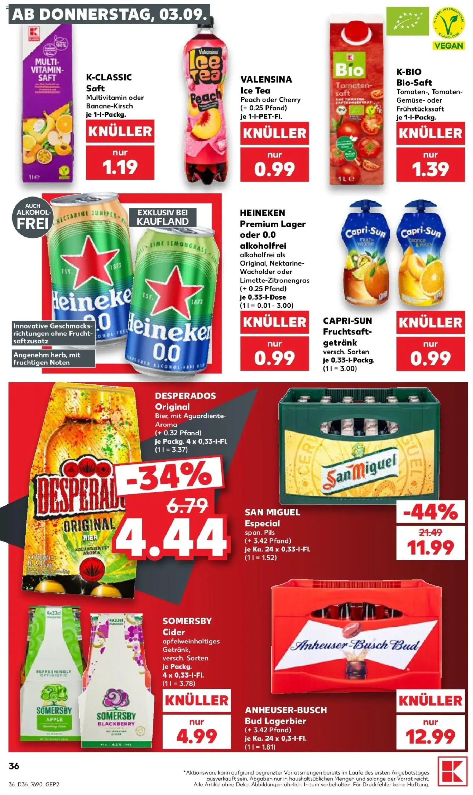 Prospekt Kaufland ab 31.08.2026 » Angebote Online zum Blättern | Seite: 45 | Produkte: Bier, Heineken, Nektarine, Saft
