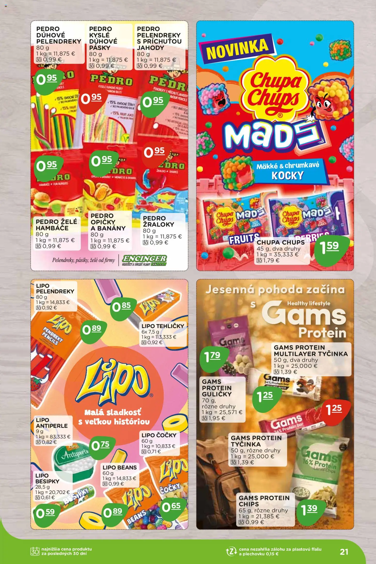 Nové Terno akcie – leták je platný od 07.09.2026 | Strana: 21 | Produkty: Banány, Protein, Sladkosť, Jahody