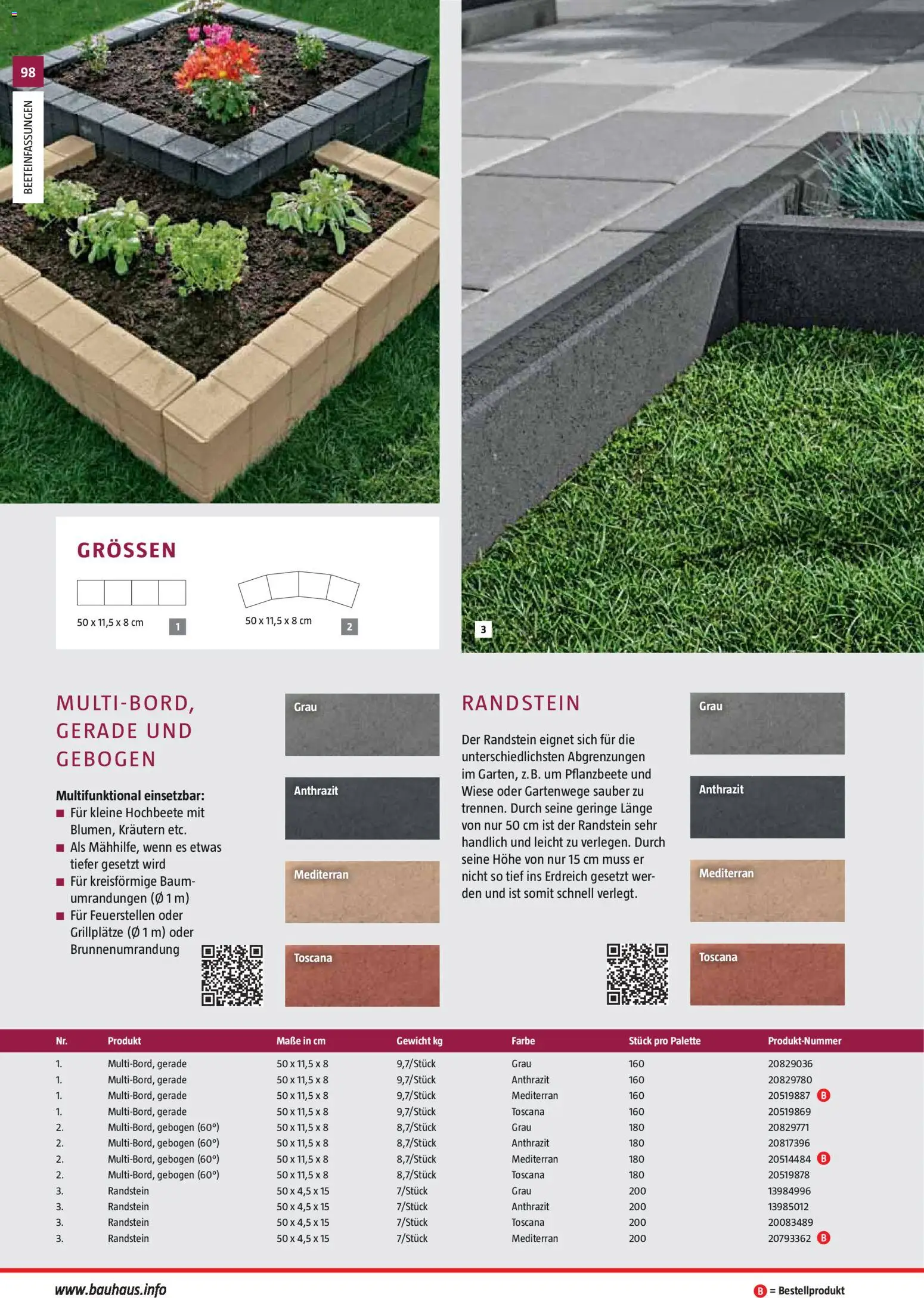 Bauhaus Gartenbaumaterialien gültig ab 01.04.2026 | Seite: 98 | Produkte: Gewicht