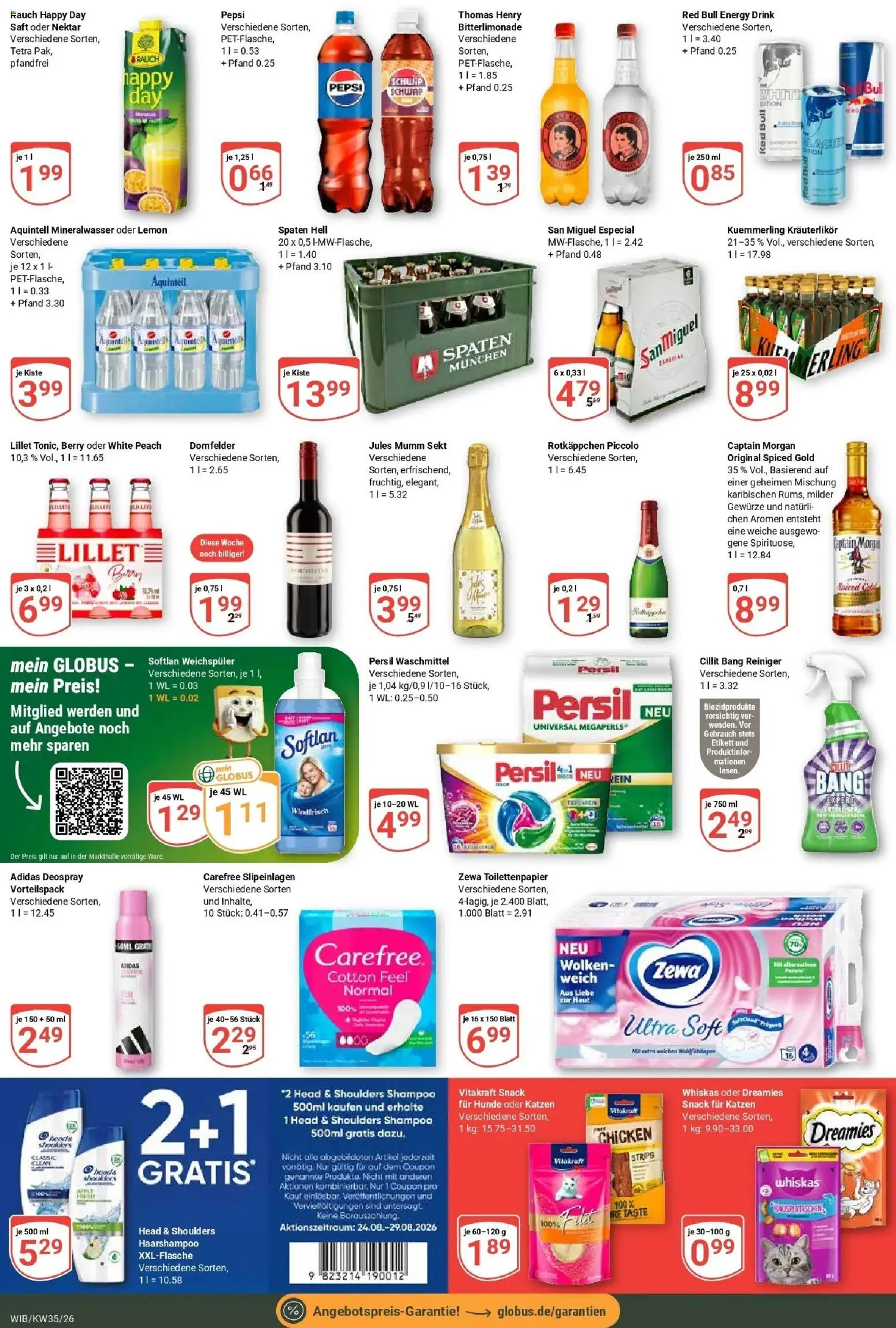 Globus Prospekt Wiesbaden-Nordenstadt (ab 24.08.2026) » Angebote online | Seite: 7 | Produkte: Lillet, Waschmittel, Pepsi, Toilettenpapier