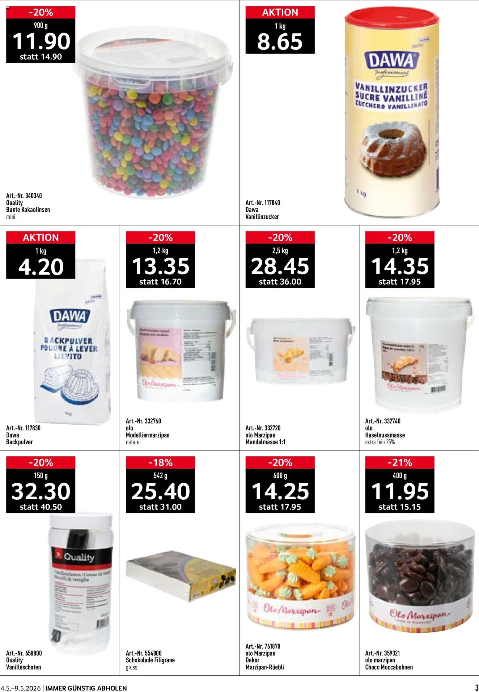 Prodega aktionen Bäckerei – gültig ab 04.05.2026 | Seite: 3 | Produkte: Schokolade
