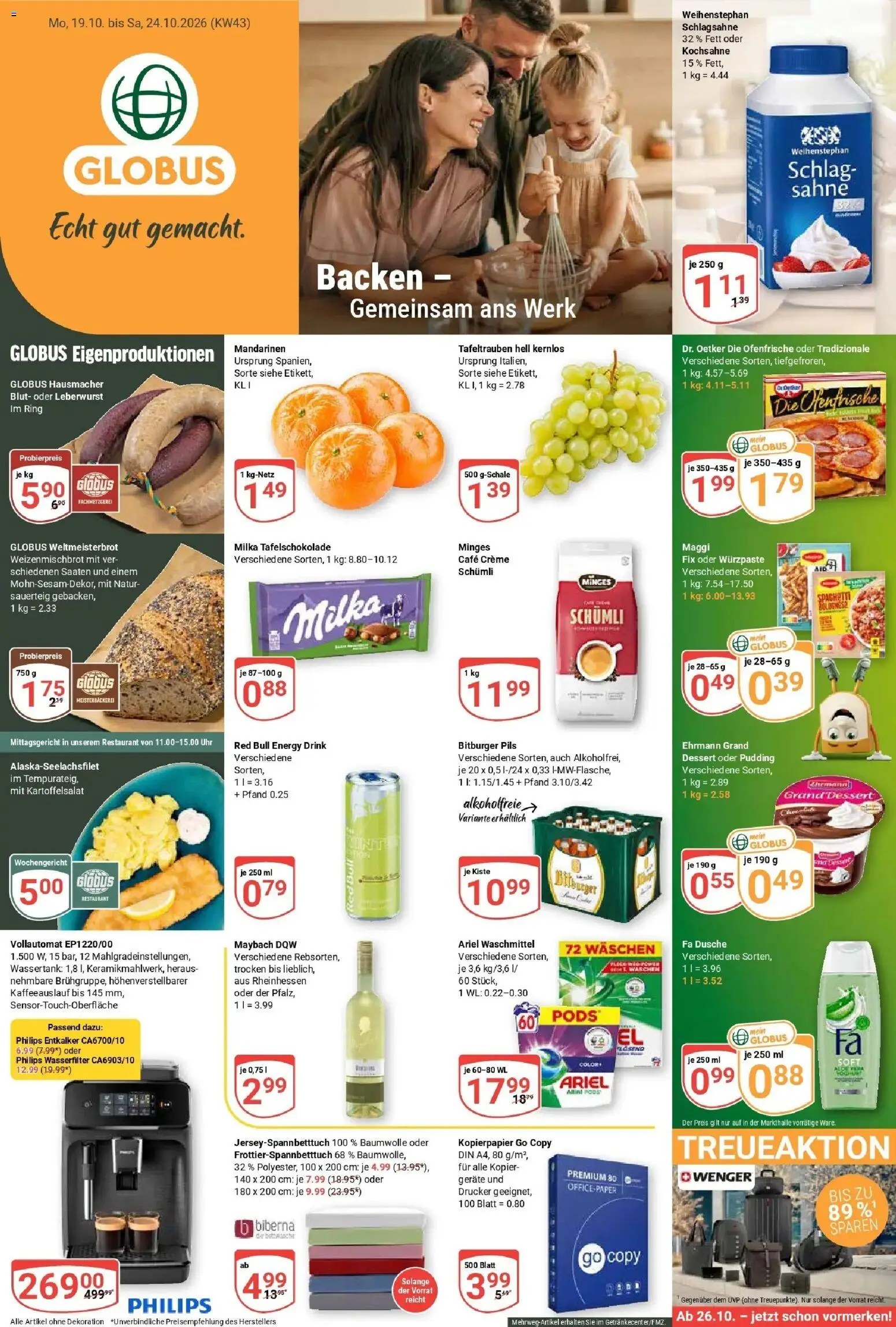 Globus Prospekt Saarbrücken-Güdingen (ab 19.10.2026) » Angebote online | Seite: 1 | Produkte: Pils, Pudding, Uhr, Drucker