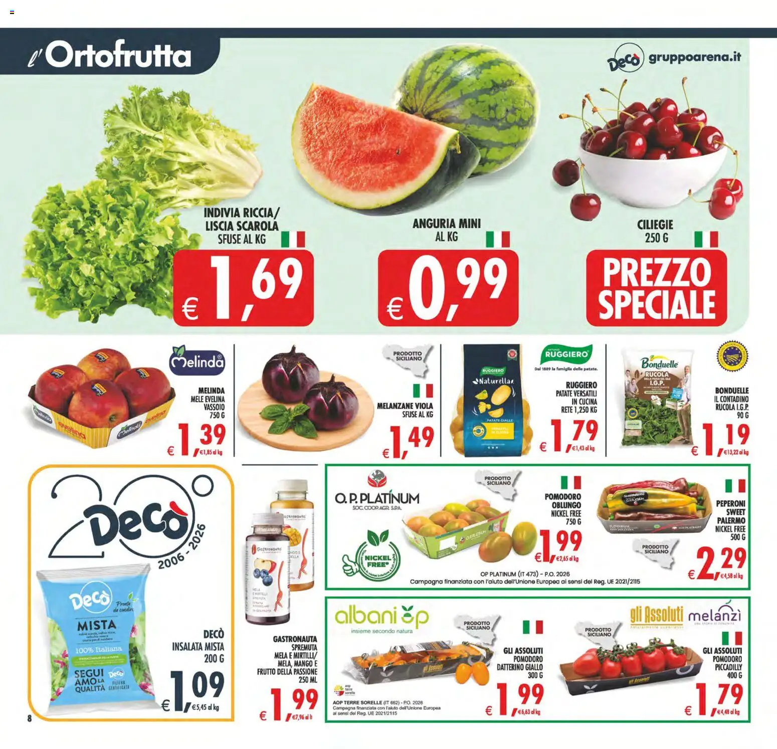 Volantino Decò del 29.05.2026 | Pagina: 10 | Prodotti: Rucola, Insalata, Patate, Vassoio