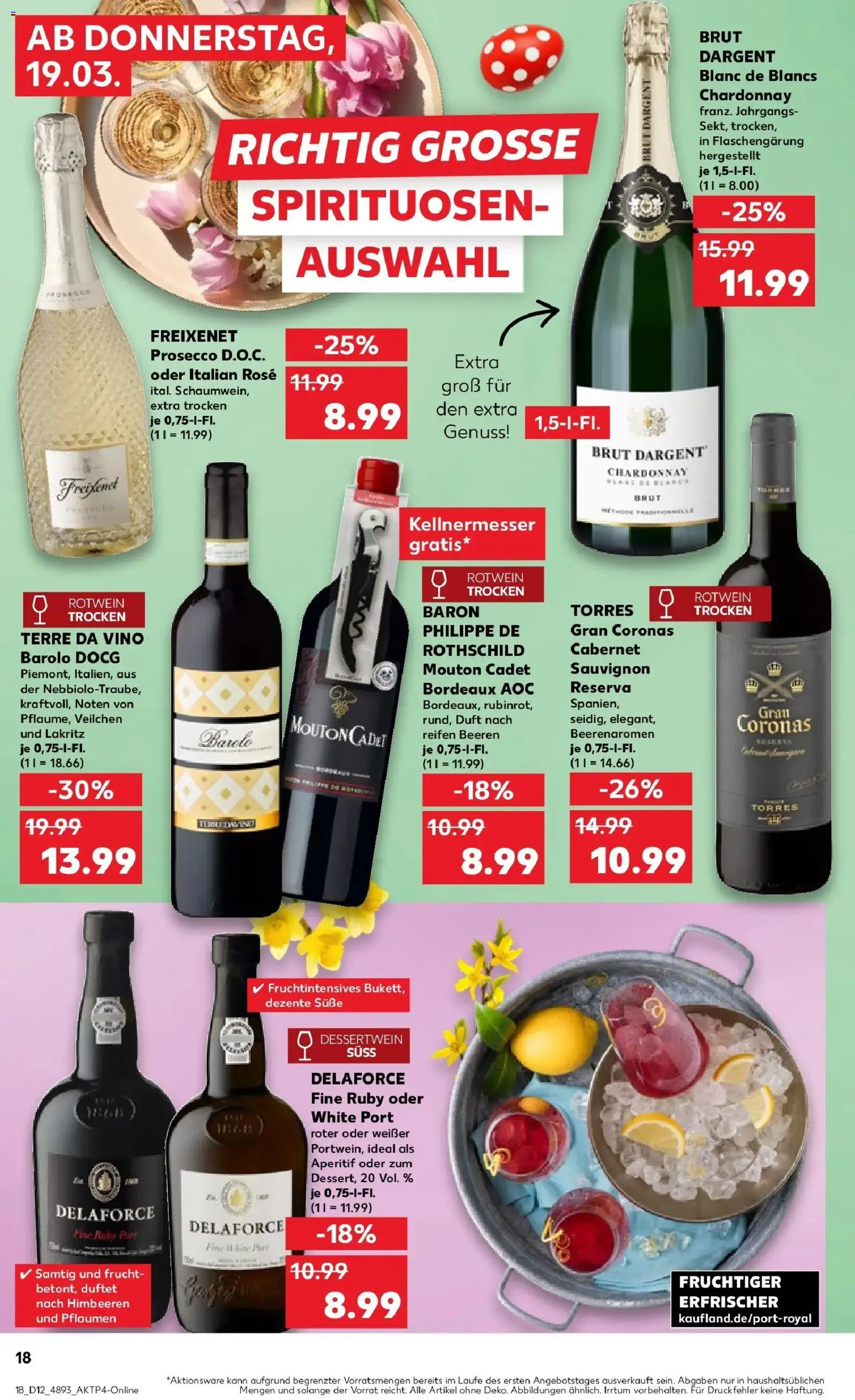 Kaufland Prospekt Annaberg-Buchholz	 – gültig ab 19.03.2026 | Seite: 18 | Produkte: Himbeeren, Freixenet, Rotwein, Prosecco