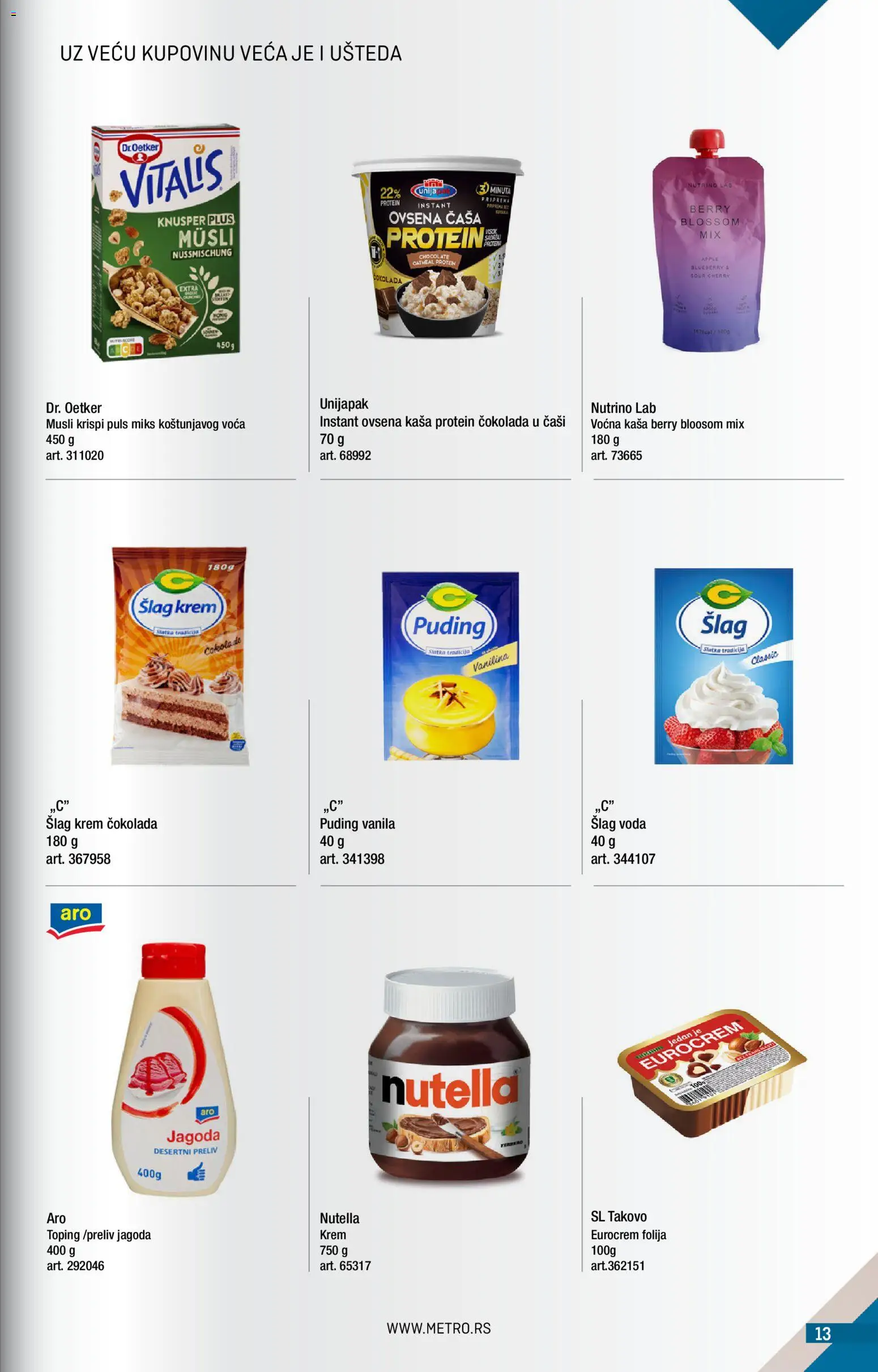 Metro katalog - važi od 01.09.2026 | Strana: 13 | Proizvode: Jagoda, Eurocrem, Dr. Oetker, Ferrero