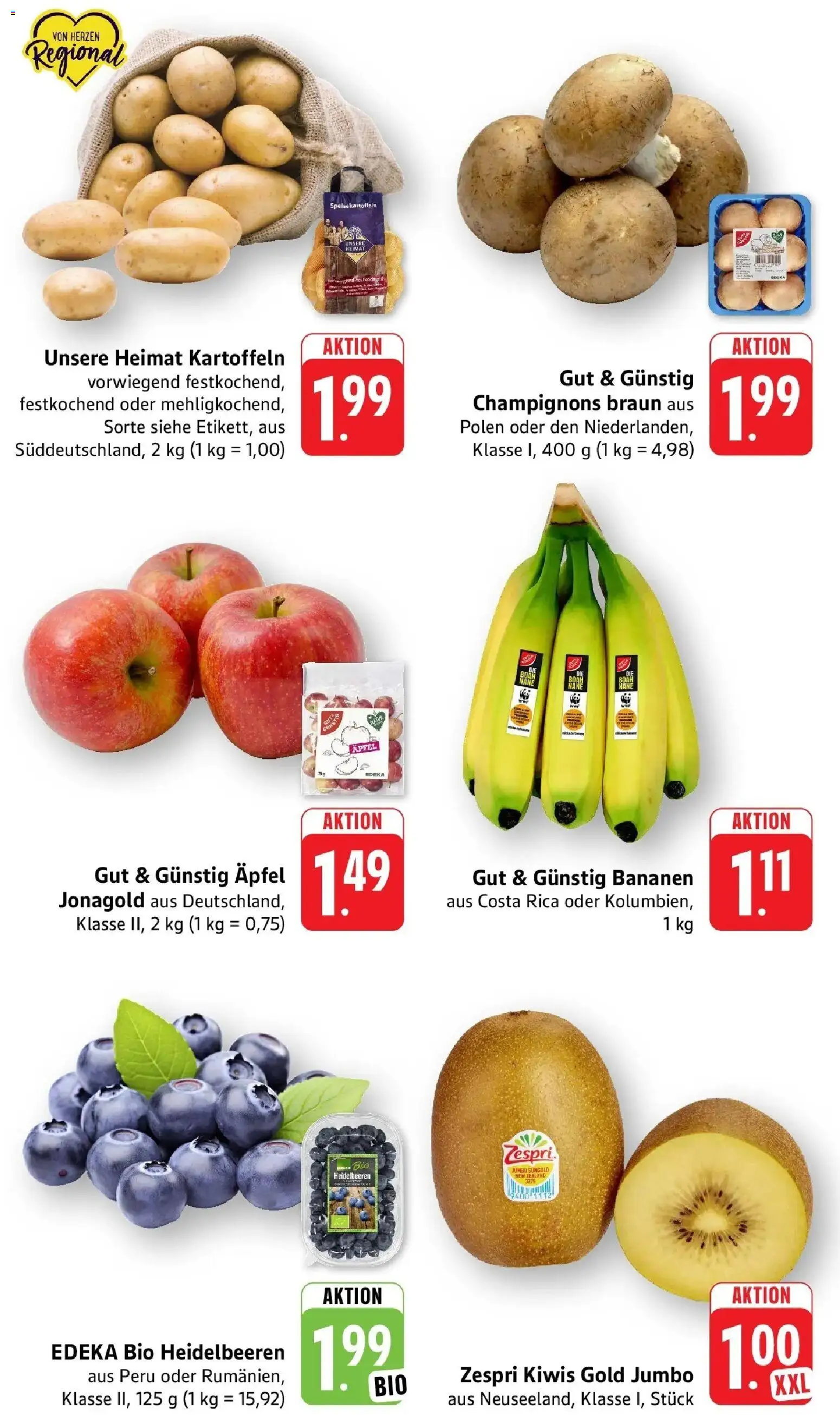 nah & gut Prospekt Offenburg-Zunsweier – gültig ab 07.09.2026 | Seite: 2 | Produkte: Äpfel, Bananen, Heidelbeeren, Champignons