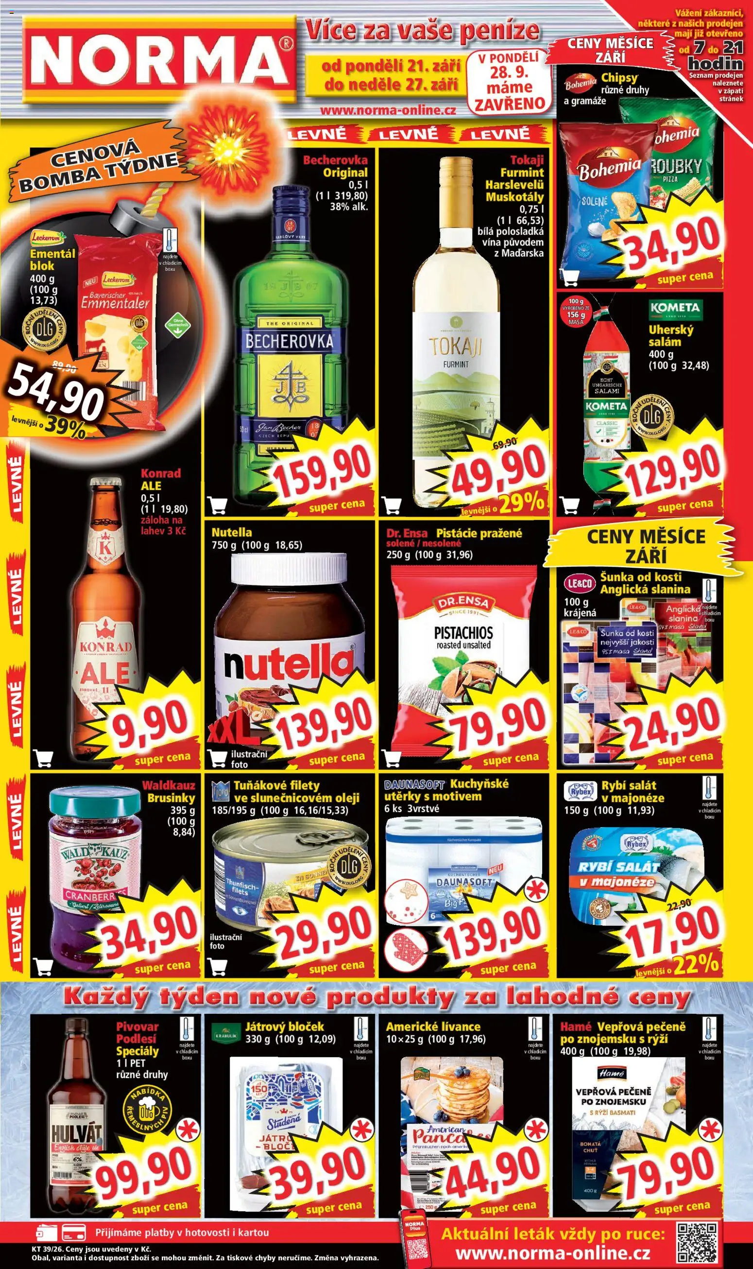 Norma Pondělí, 21 Září Akce a Slevy