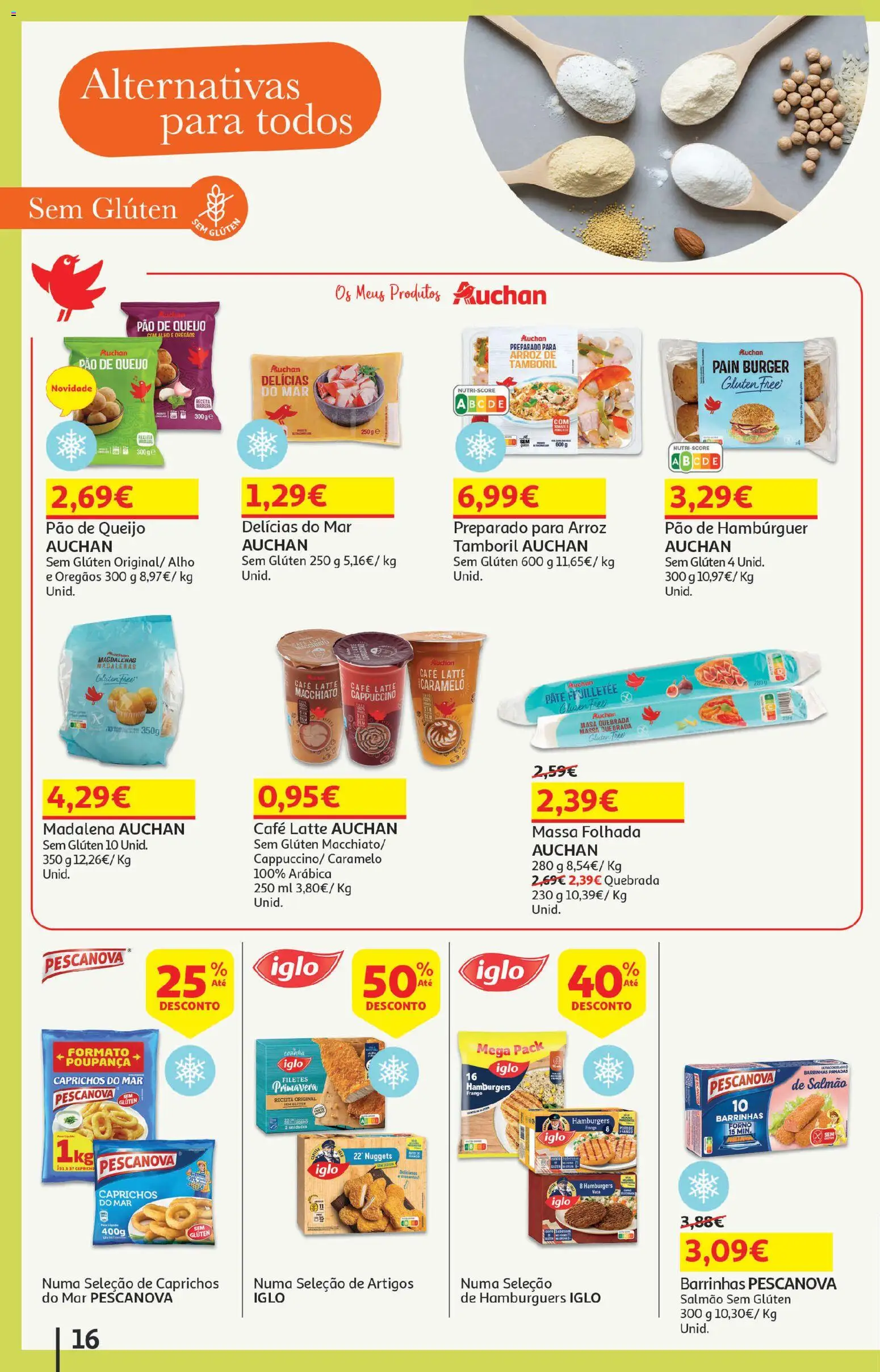 Auchan - Festa de Verão │ válido de 05/08/2026 | Página: 16 | Produtos: Orégãos, Pão de queijo, Salmão, Café