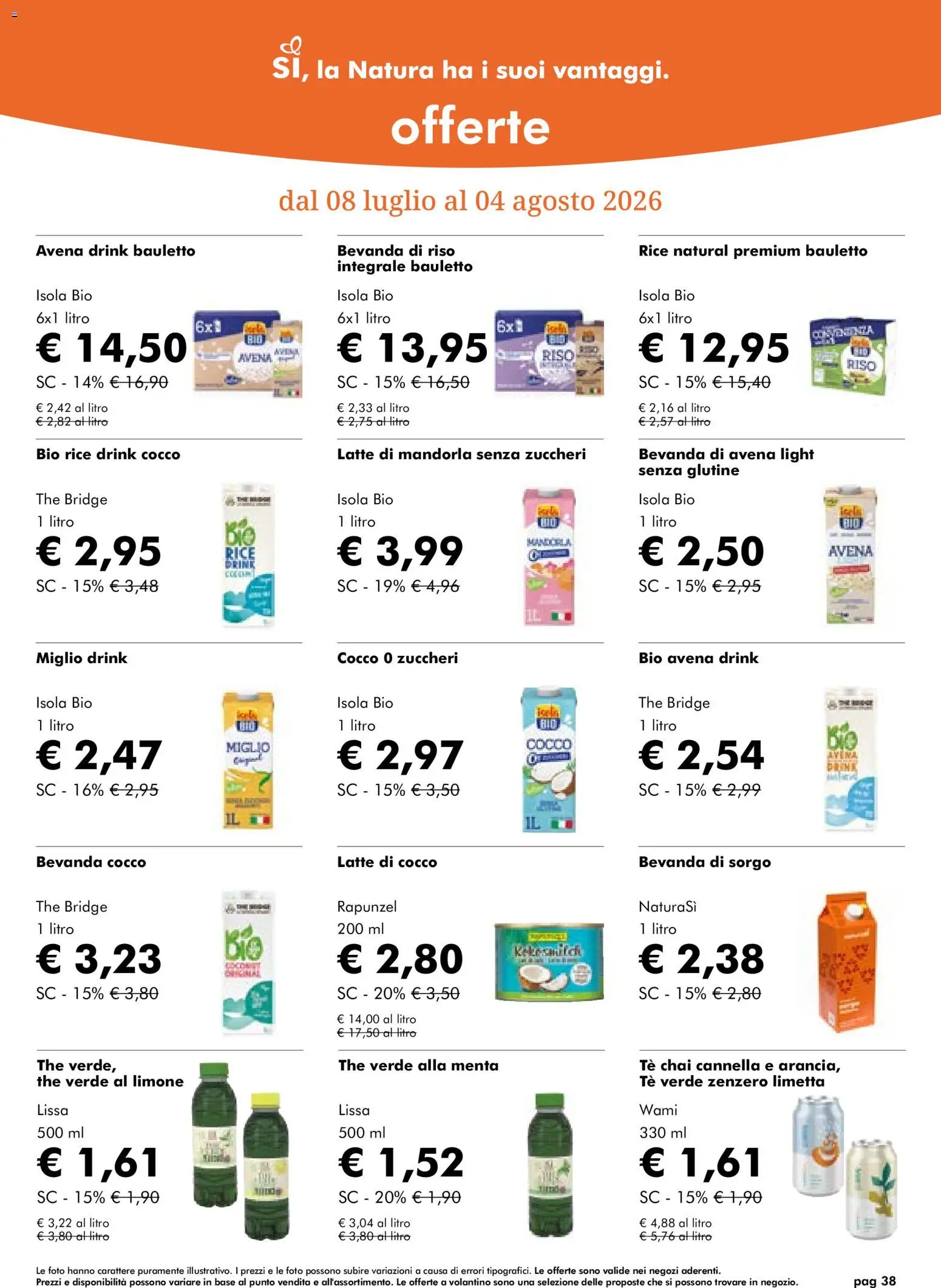 Volantino Natura Sì del 08/07/2026 | Pagina: 38