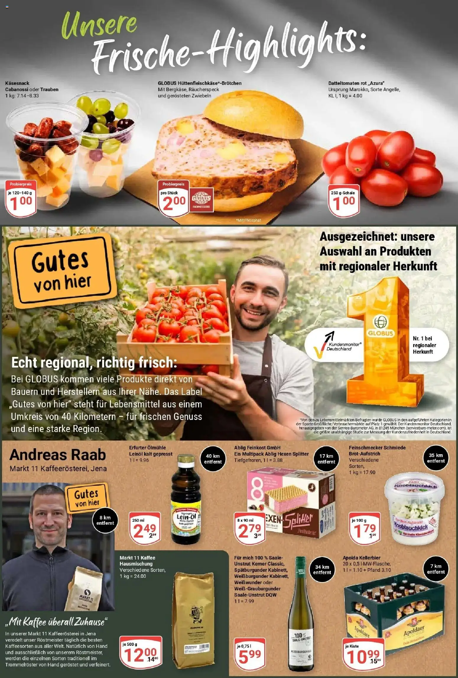 Globus Prospekt Isserstedt (ab 24.08.2026) » Angebote online | Seite: 2 | Produkte: Trauben, Kaffee, Leinöl, Eis