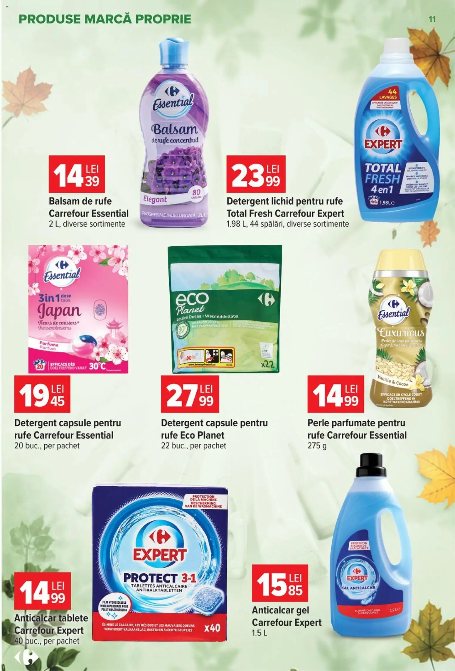 Noul catalog Carrefour – valabil de la 30.09.2026 | Pagină: 11 | Produse: Detergent Capsule, Parfum, Balsam, Balsam de rufe