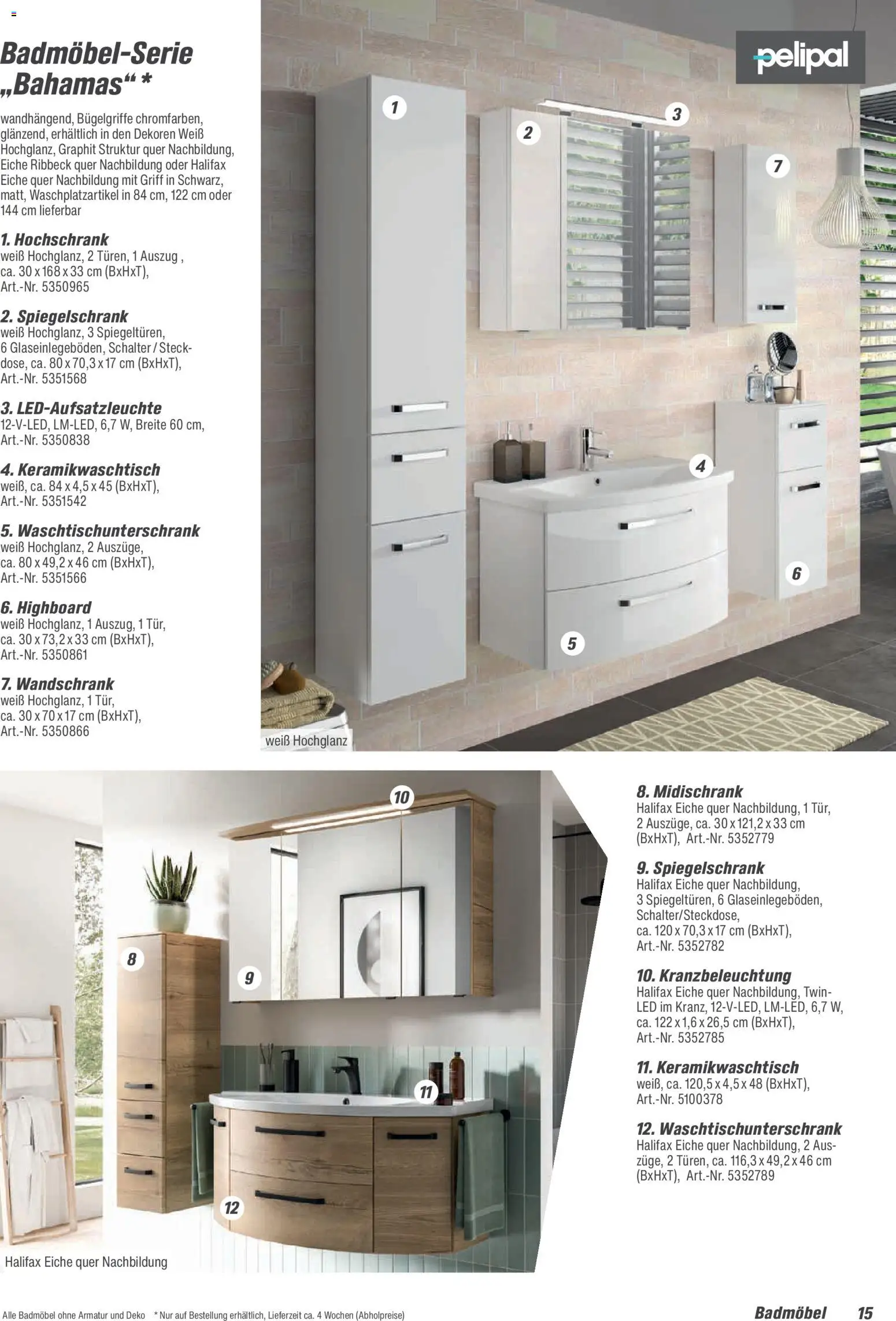 Toom Baumarkt Bad, Sanitär & Zubehör 2026 – gültig ab 01.01.2026 | Seite: 15 | Produkte: Armatur, Spiegelschrank, Hochschrank, Midischrank