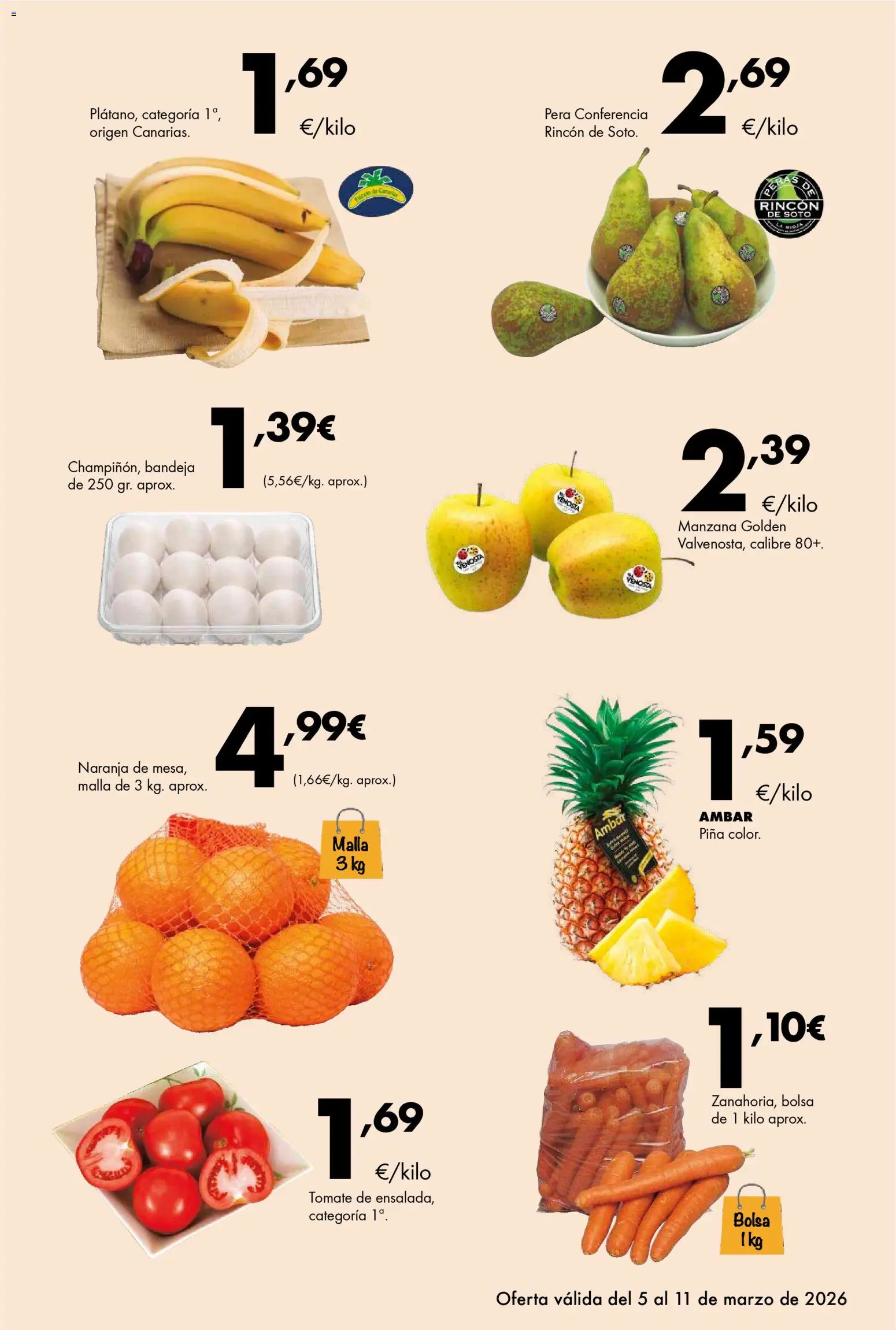 Lupa Supermercados folleto │ válido desde el 05.03.2026 | Página: 6 | Productos: Piña, Manzana, Bolsa, Bandeja