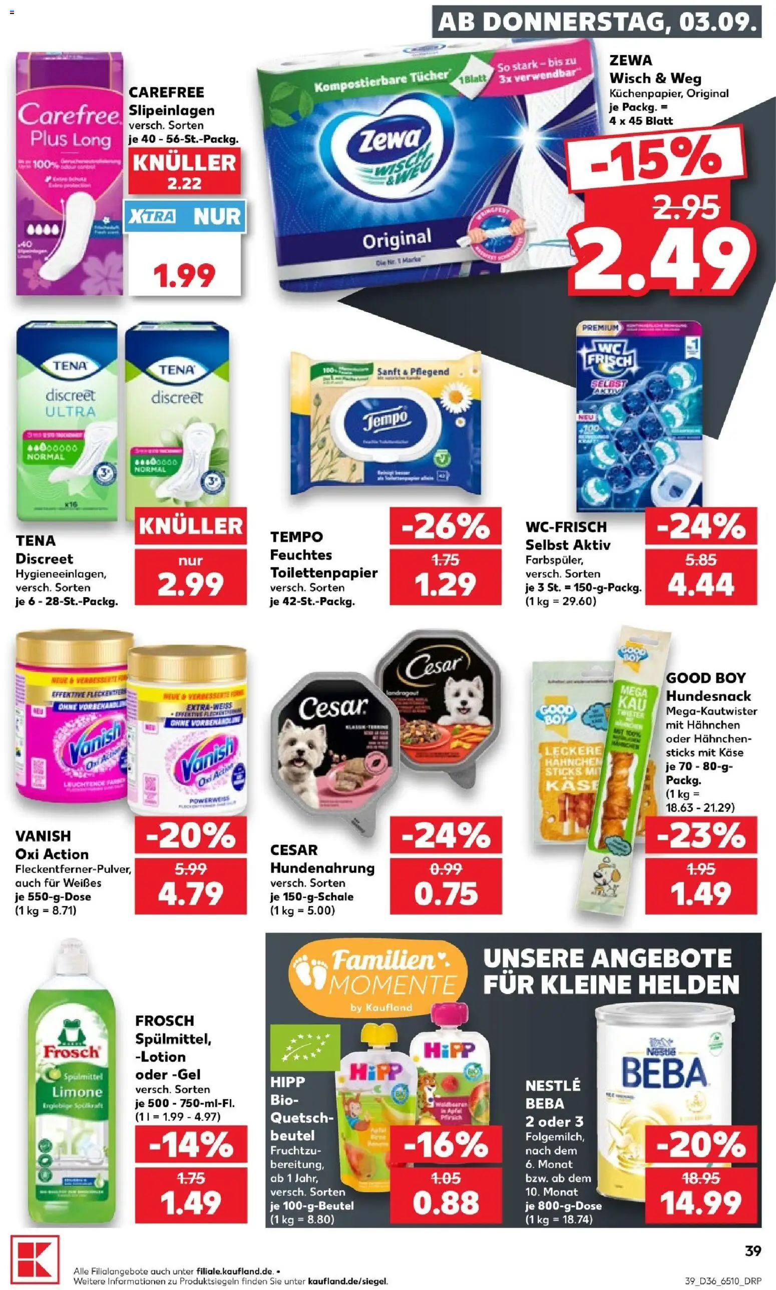 Kaufland Prospekt Köln – gültig ab 03.09.2026 | Seite: 39 | Produkte: Mandeln, Alkohol, Rotkäppchen, Wodka