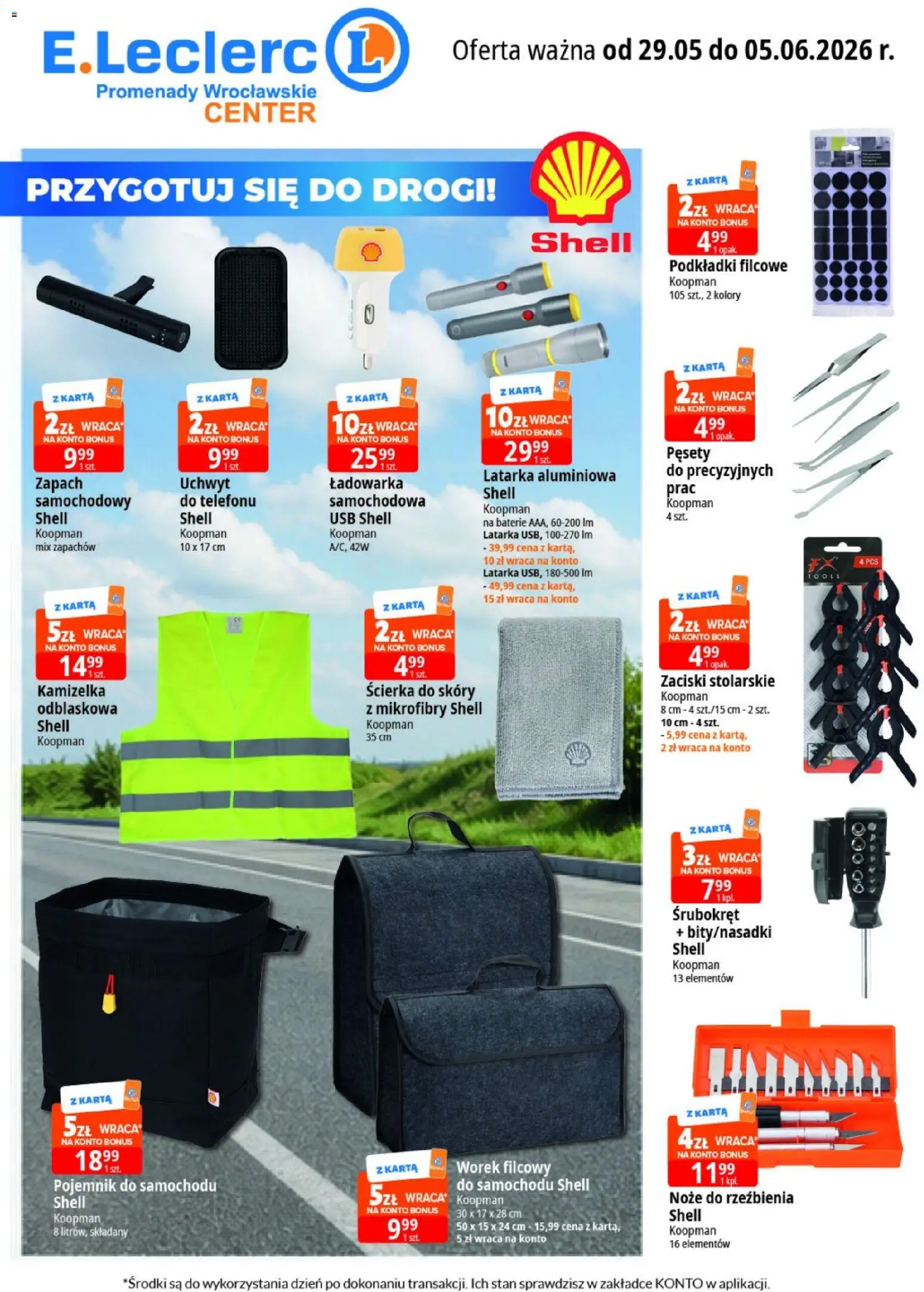 E.Leclerc gazetka - Wrocław od 28.05.2026 | Strona: 3 | Produkty: Karta, Kamizelka, USB, Baterie
