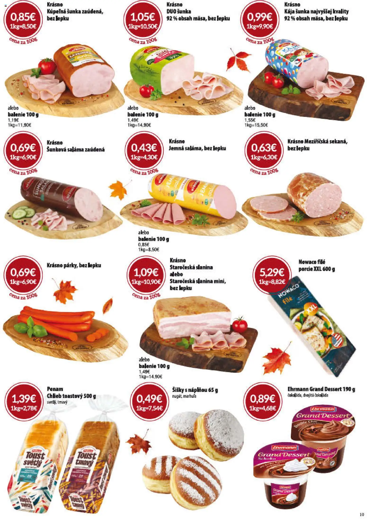 Nové CBA Verex akcie – leták je platný od 01.10.2026 | Strana: 10 | Produkty: Kúpelňa, Slanina, Filé, Šišky