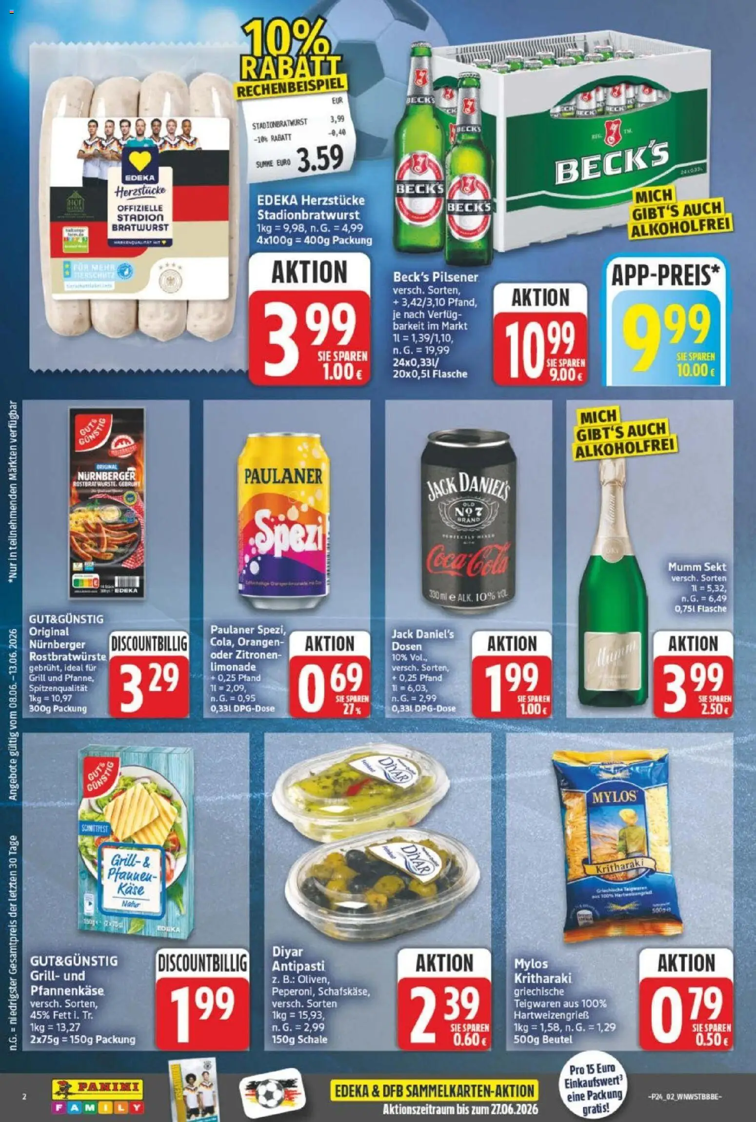 NP Discount Prospekt – gültig ab 08.06.2026 | Seite: 2 | Produkte: Coca cola, Bratwurst, Jack Daniel's, Zitronen
