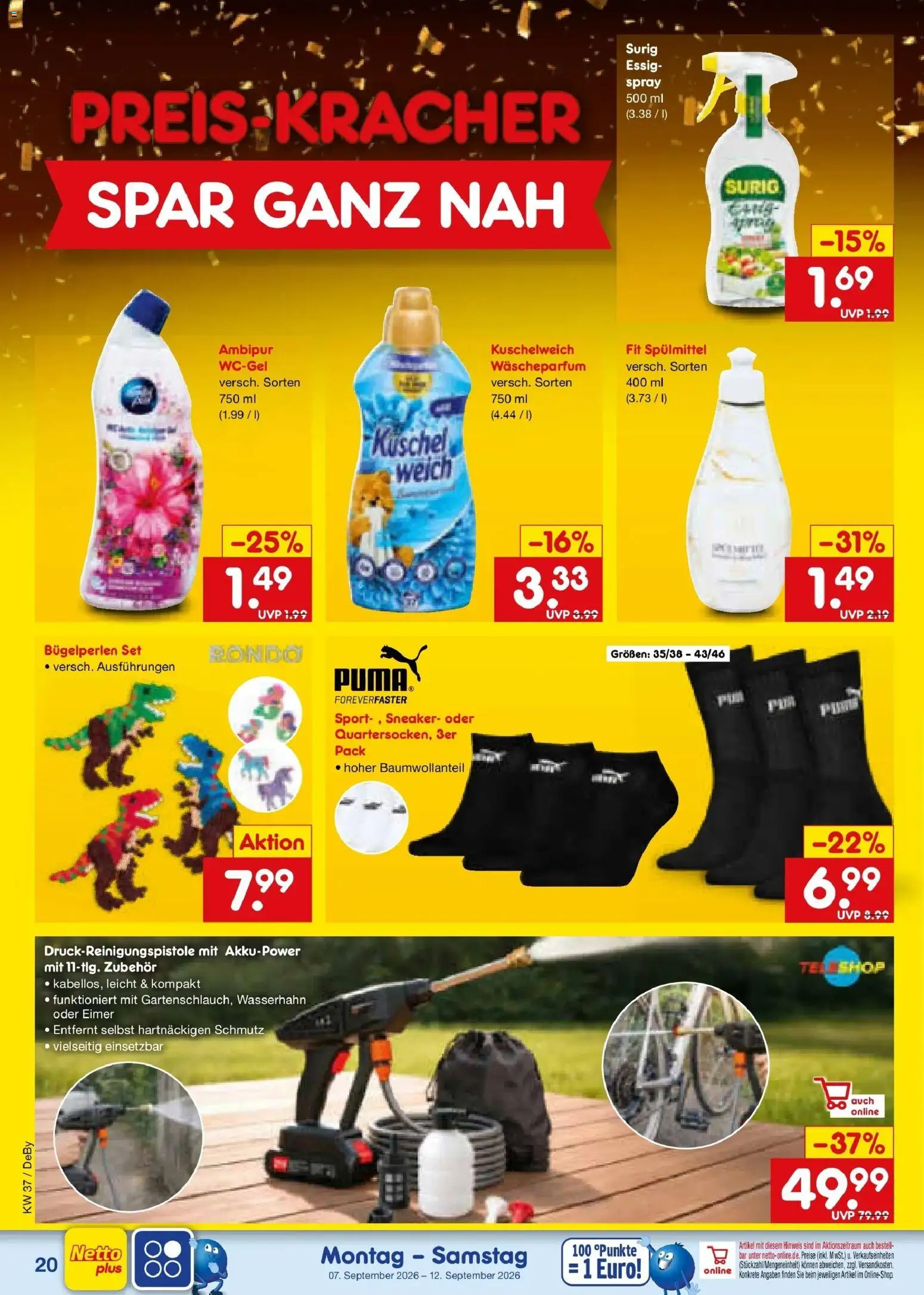 Netto Marken-Discount Prospekt Stuttgart – gültig ab 07.09.2026 | Seite: 28 | Produkte: Essig, Kuschelweich