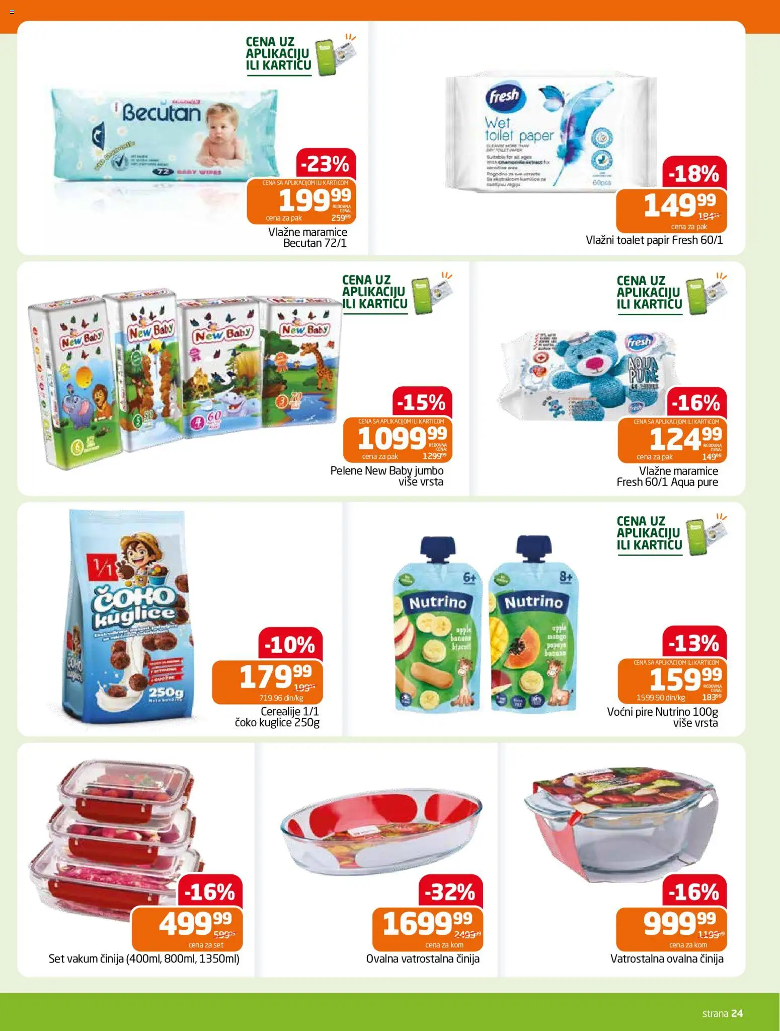 Gomex katalog - važi od 30.09.2026 | Strana: 24 | Proizvode: Banana, Maramice, Toalet papir, Vlažne maramice