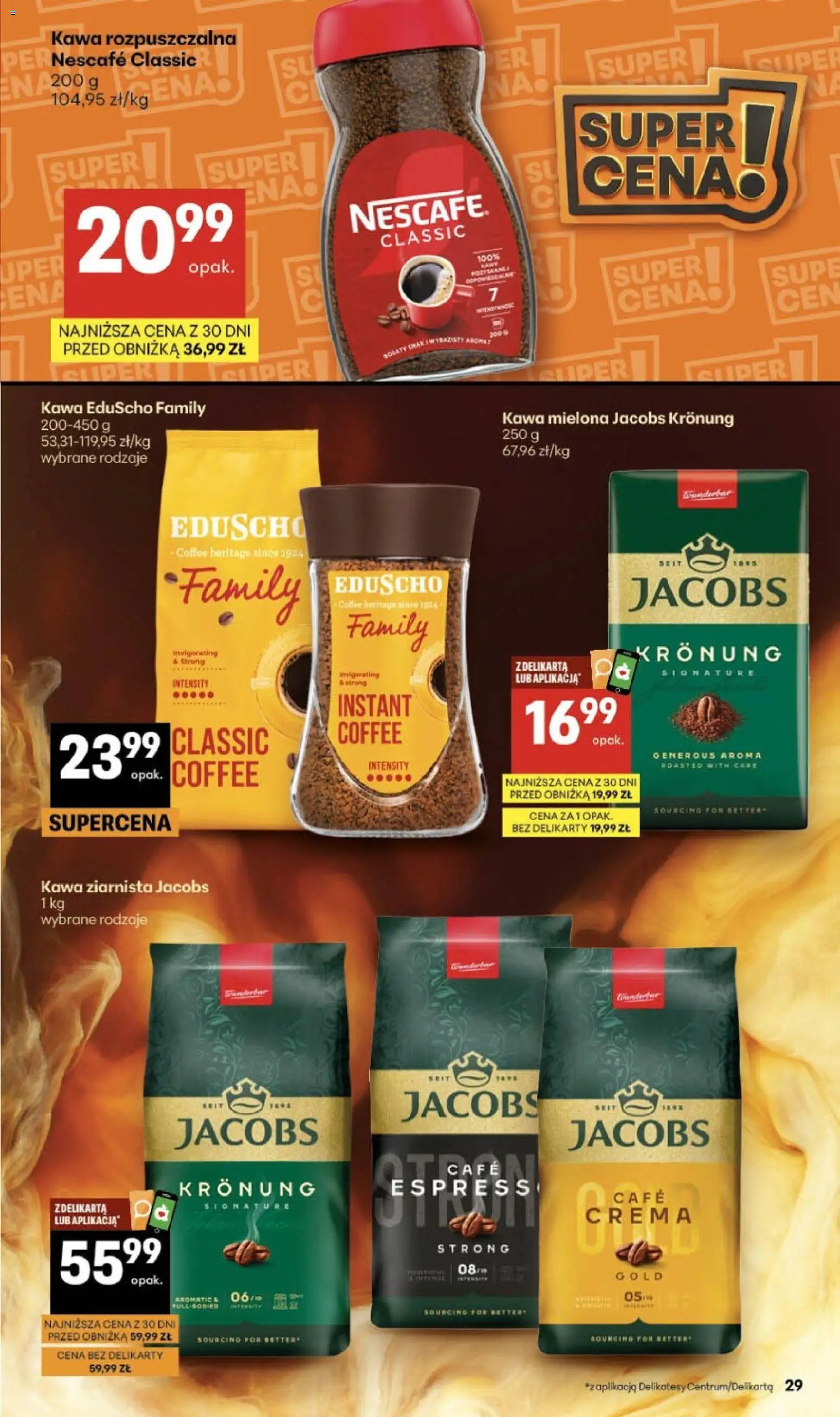 Delikatesy Centrum gazetka od 10.09.2026 | Strona: 29 | Produkty: Jacobs, Kawa ziarnista, Kawa rozpuszczalna, Kawa mielona