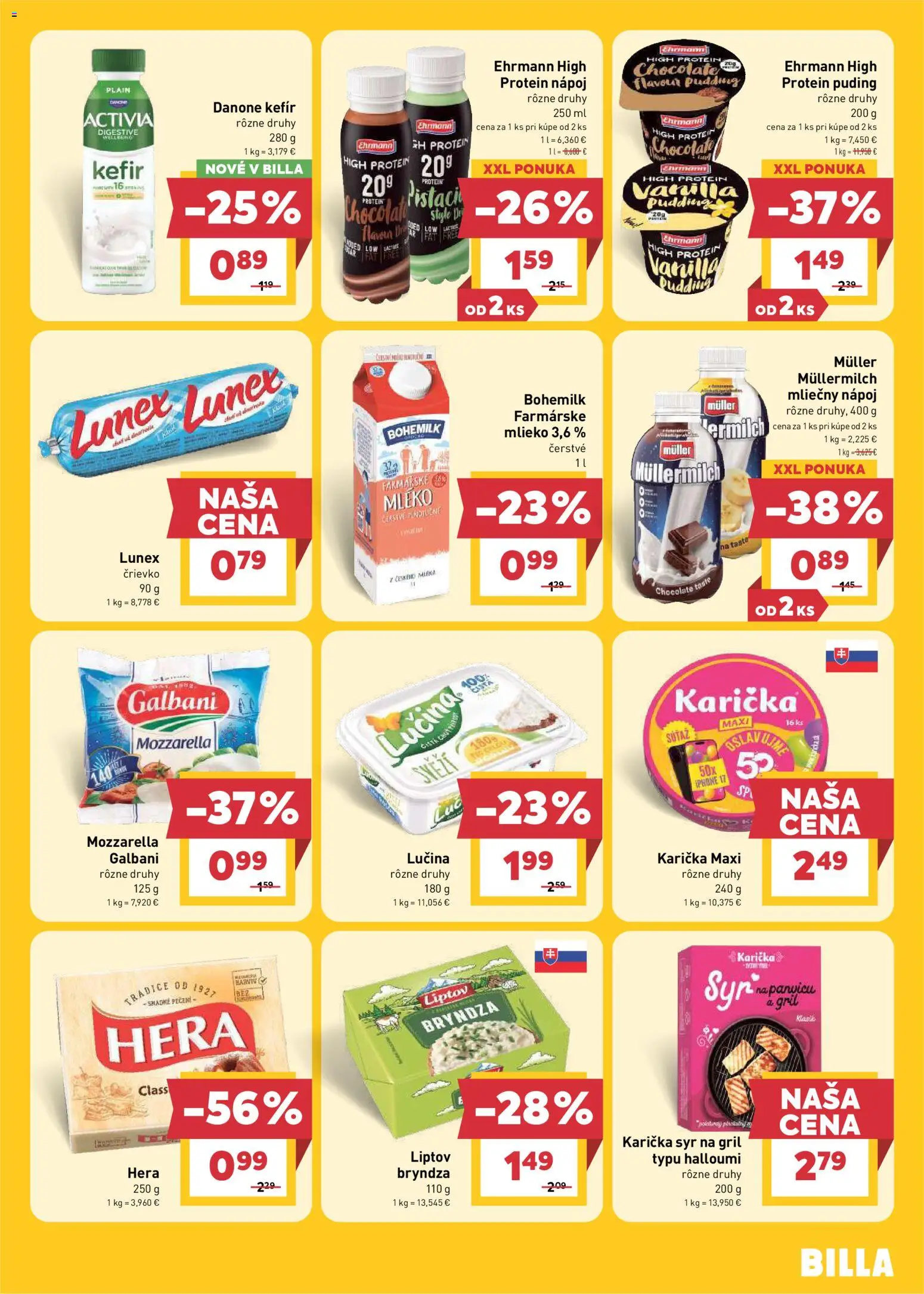 Nové Billa akcie – leták je platný od 15.07.2026 | Strana: 9 | Produkty: Gril, Protein, Syr na gril, Iphone