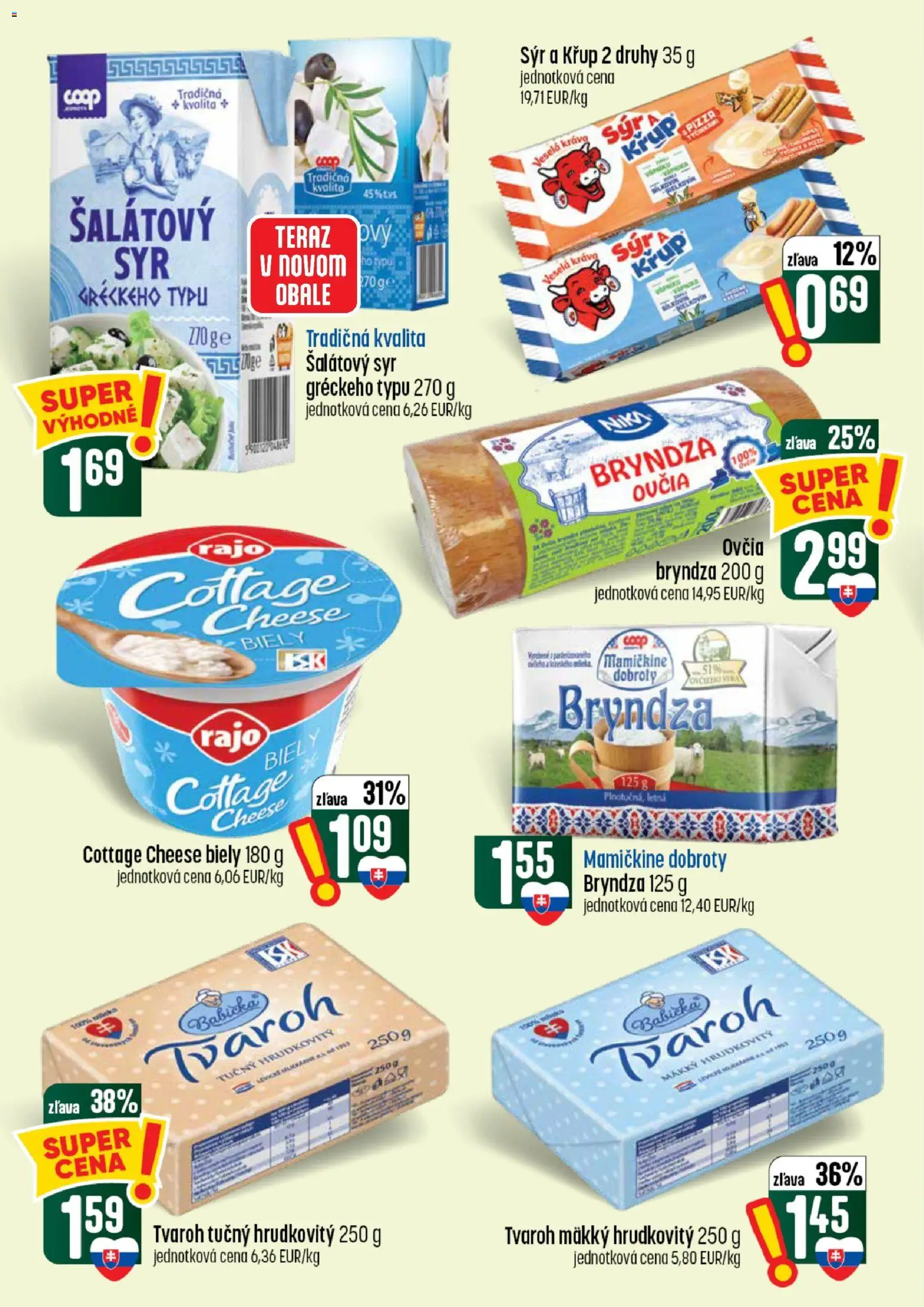 Nové COOP Jednota akcie – leták je platný od 30.07.2026 | Strana: 16 | Produkty: Syr, Pizza, Bryndza, Tvaroh