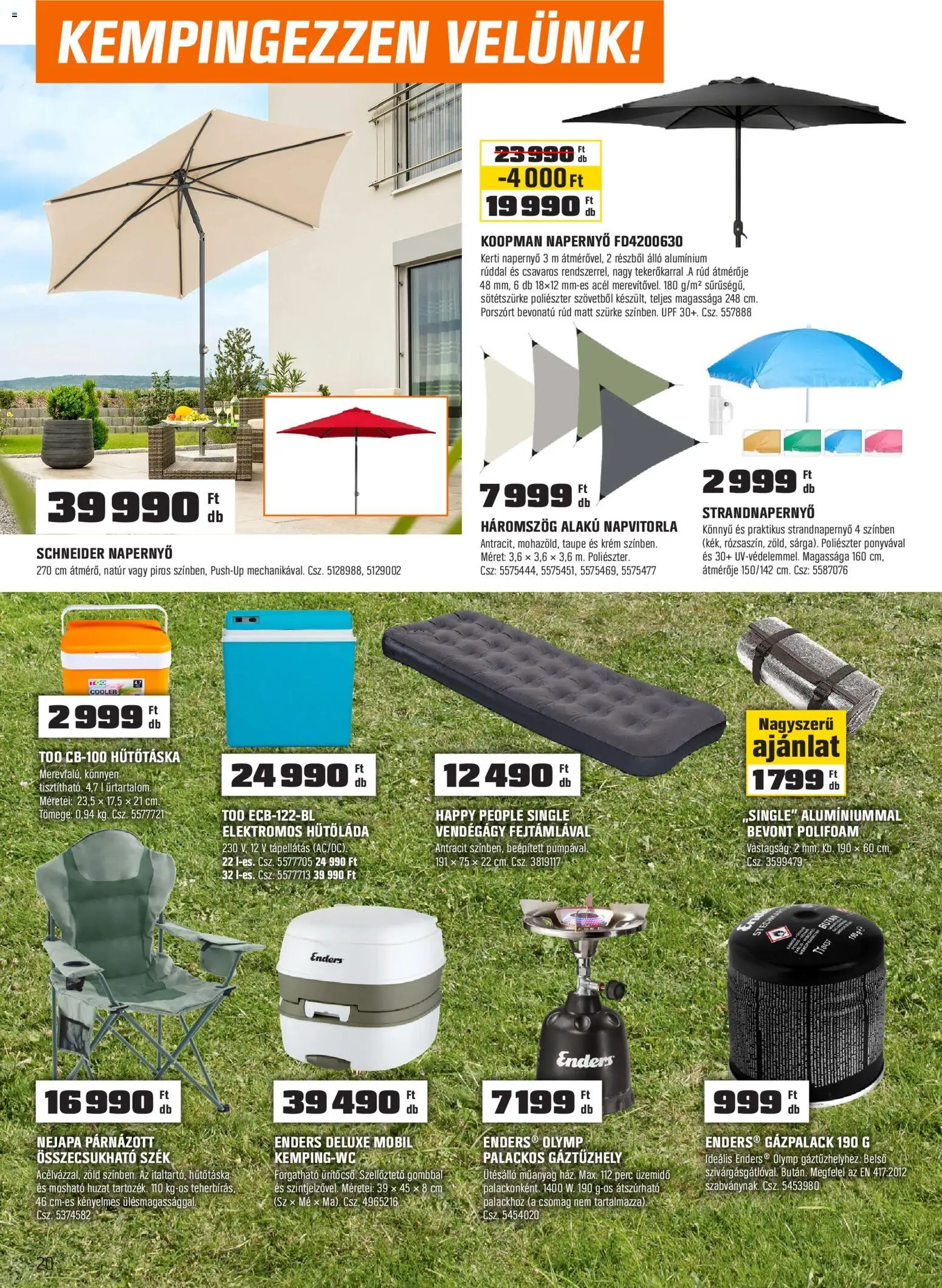 OBI akciós ujság - amely érvényes a következő dátumtól: 2026.07.01. | Oldal: 20 | Termékek: Vendégágy, Napvitorla, Hűtőtáska, Napernyő