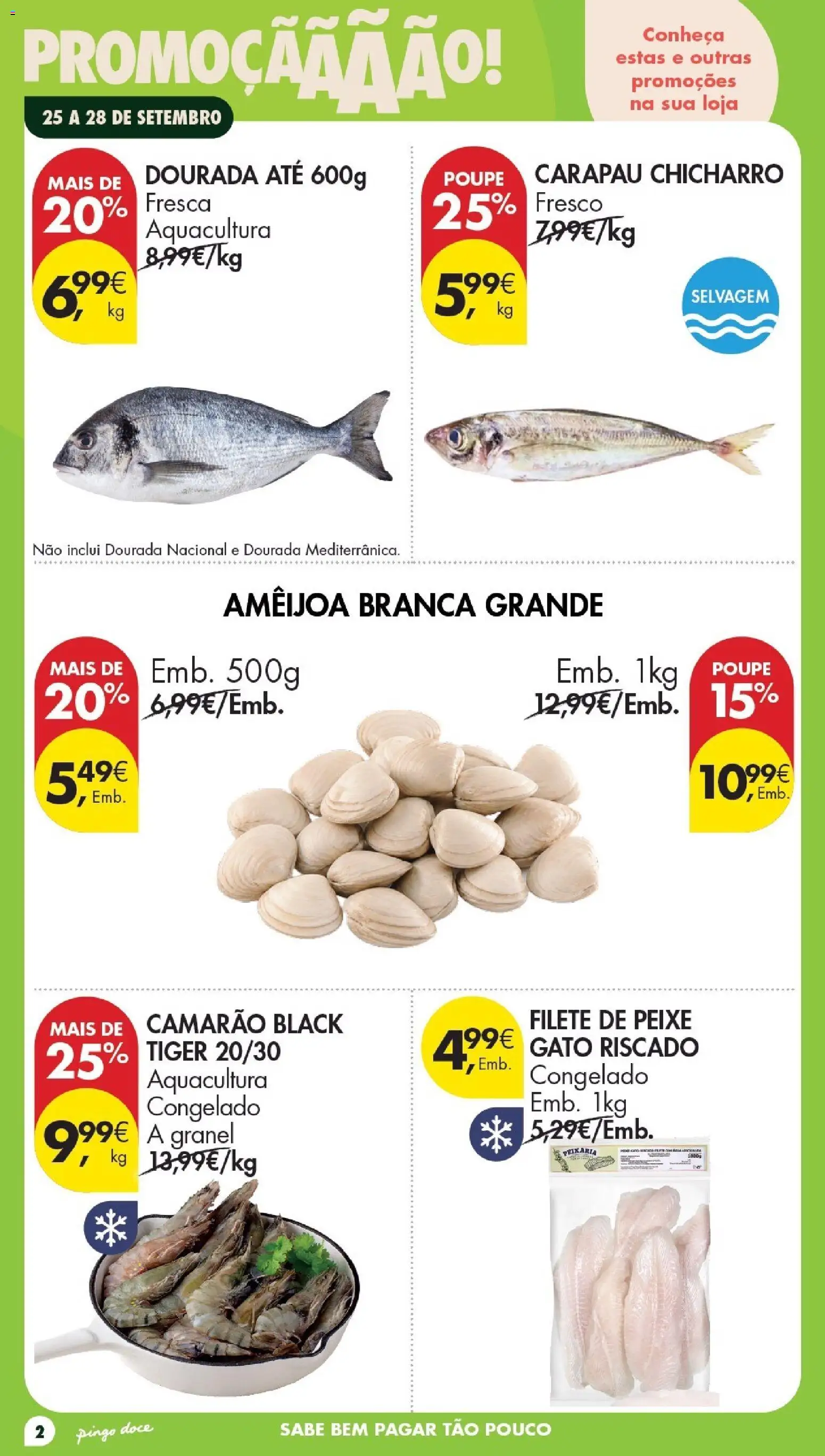 Pingo Doce Poupe este Fim de Semana │ válido de 25/09/2026 | Página: 2 | Produtos: Dourada, Camarão, Peixe, Filete