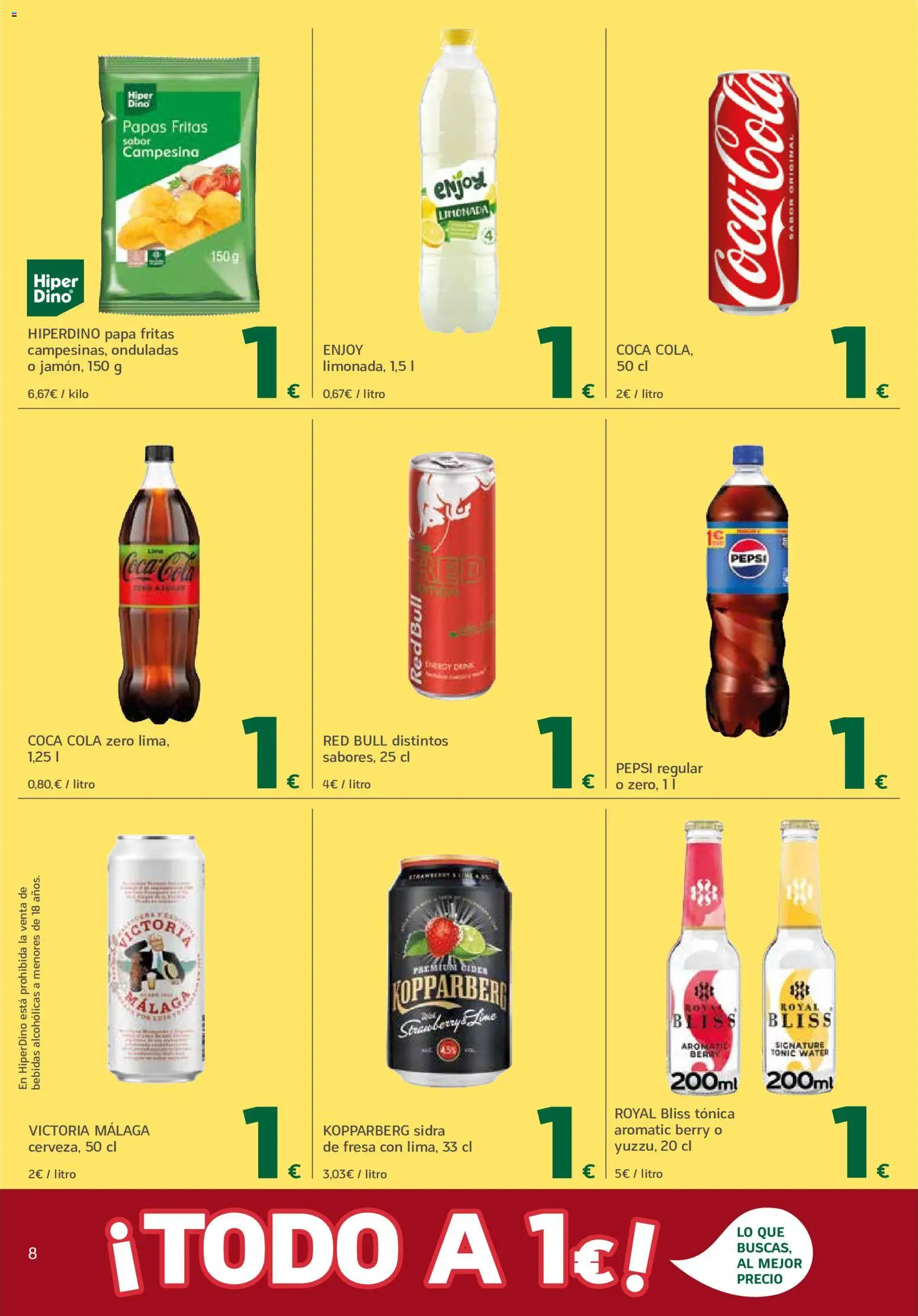 HiperDino Deseo Concedido │ válido desde el 25/08/2026 | Página: 8 | Productos: Tónica, Sidra, Limonada, Bebidas