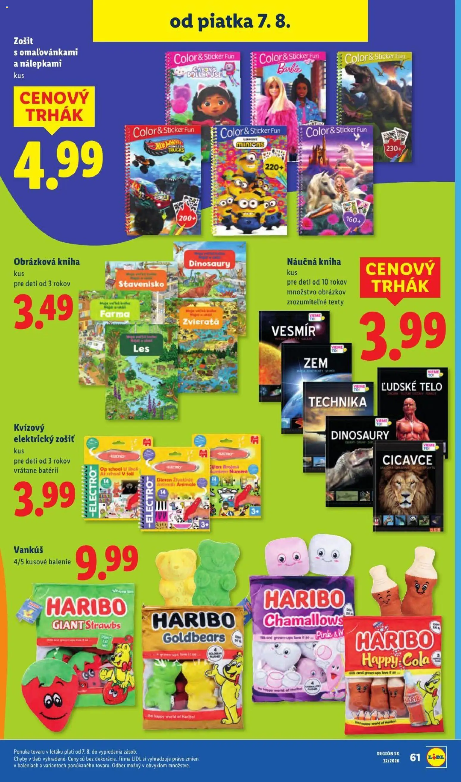 Nové Lidl akcie – leták je platný od 03.08.2026 | Strana: 95 | Produkty: Vankúš, Zošit, Notebook, Cola