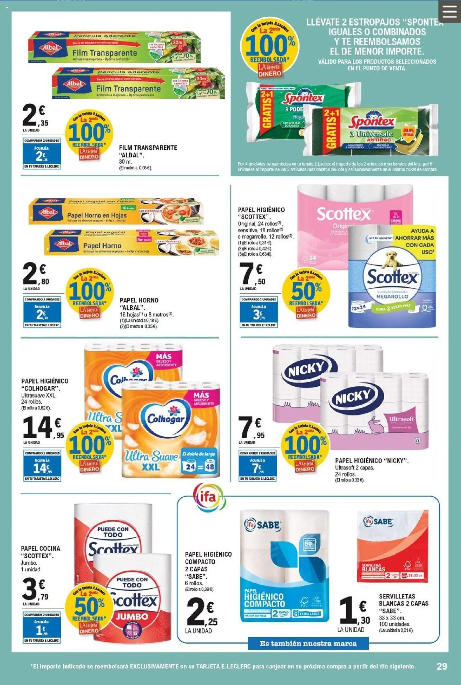 E.Leclerc folleto │ válido desde el 11/03/2026 | Página: 29 | Productos: Papel higienico, Té, Horno, Cocina