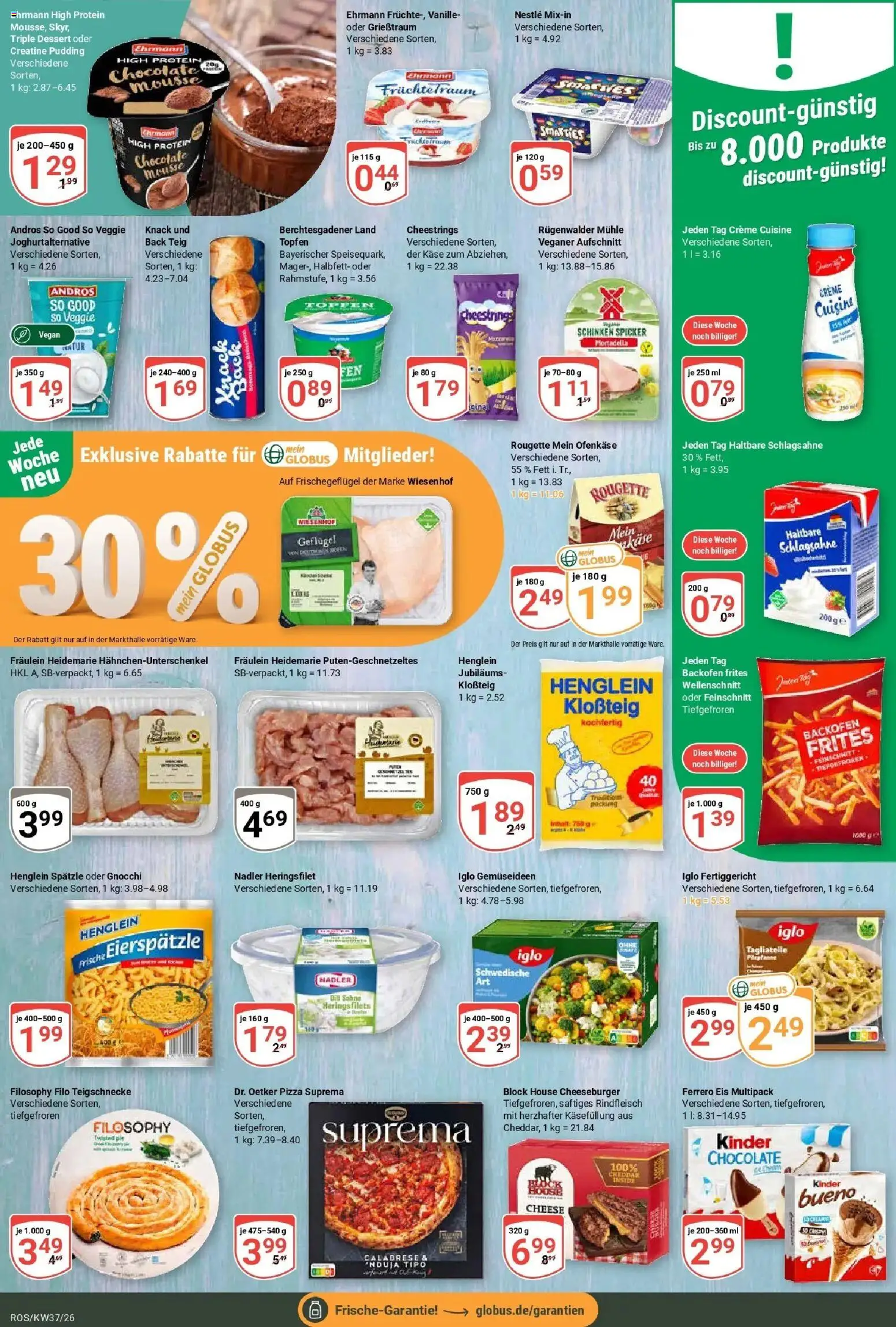 Globus Prospekt Lambrechtshagen (ab 07.09.2026) » Angebote online | Seite: 12 | Produkte: Gnocchi, Pudding, Creme, Eis