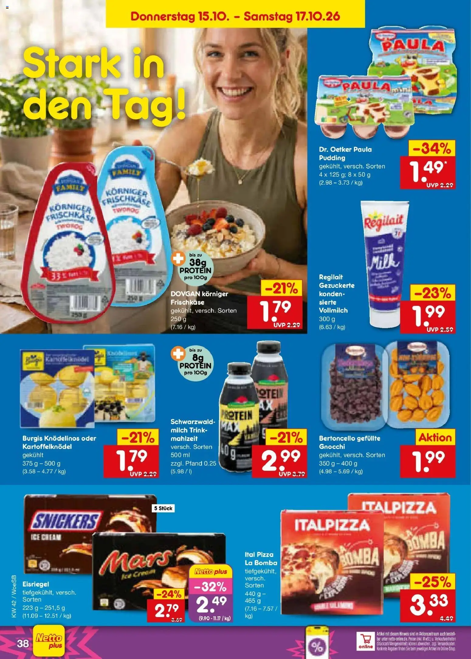 Netto Marken-Discount Prospekt Gemmingen (ab 12.10.2026) » Angebote | Seite: 52 | Produkte: Snickers, Mars, Pizza, Frischkase