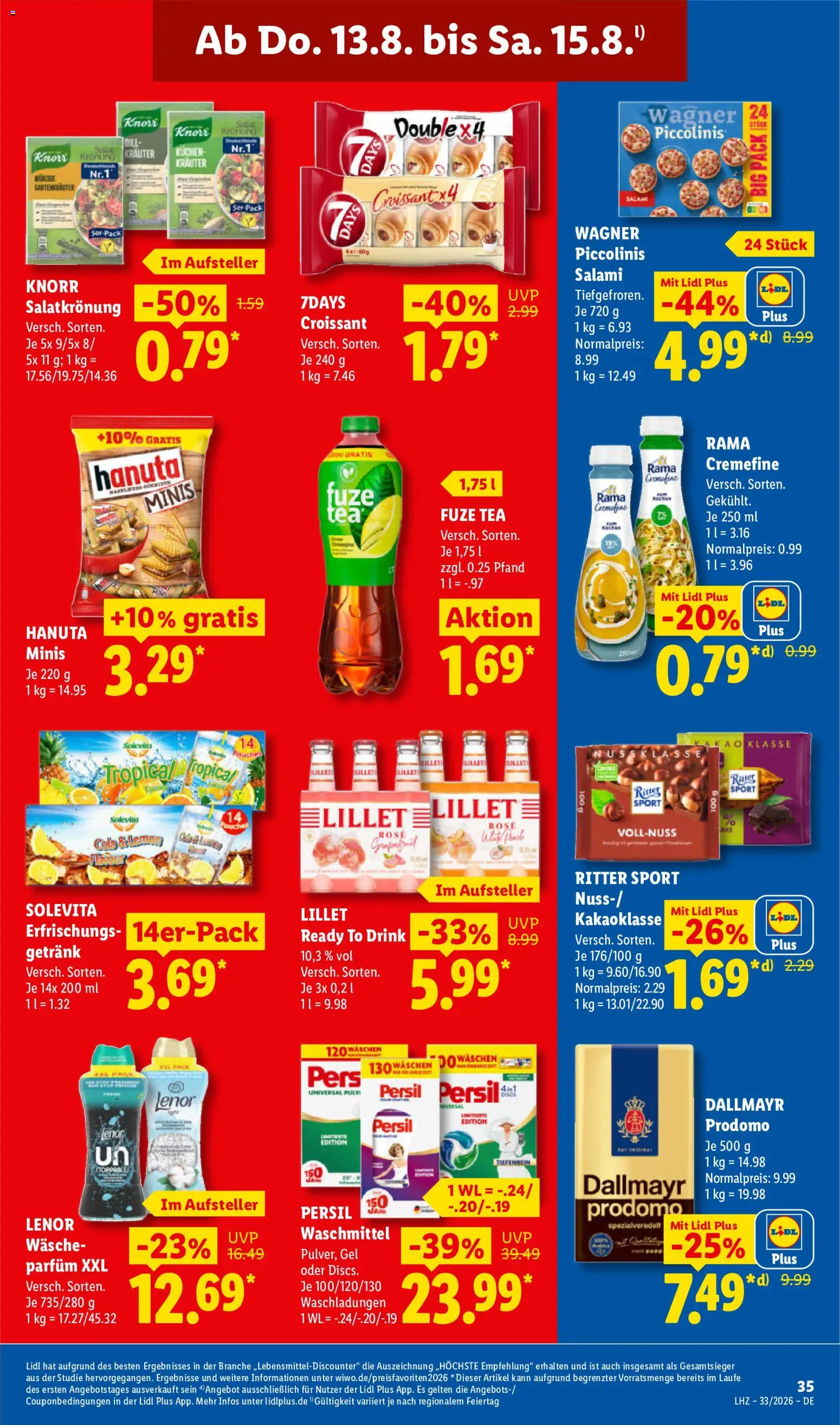 Lidl Německo leták od 10.08.2026 | Strana: 65 | Produkty: Fuze Tea, Croissant, Kakao, Persil