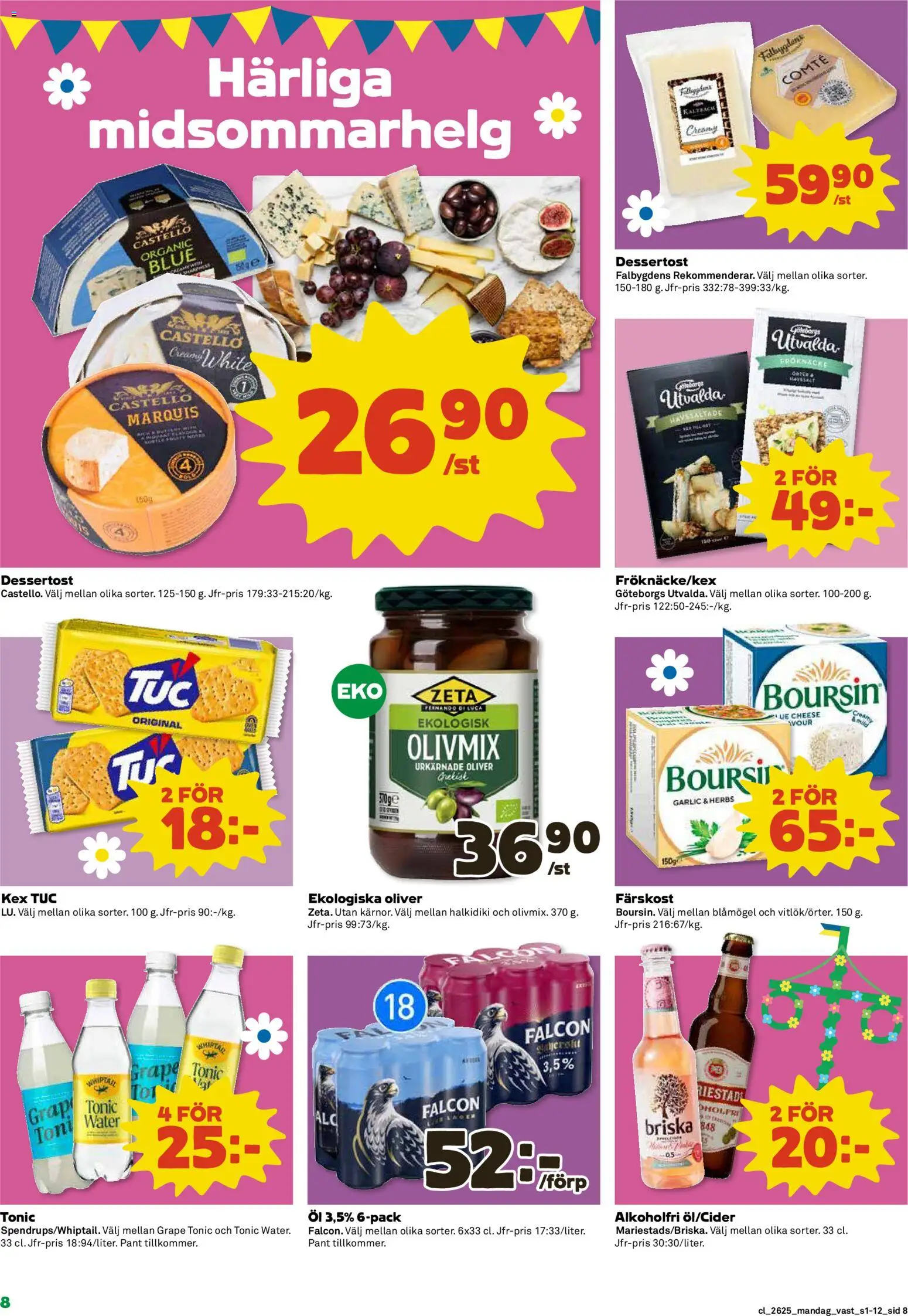 Coop reklamblad aktuell från 15.06.2026 | Sida: 8 | Produkter: Oliver, Öl